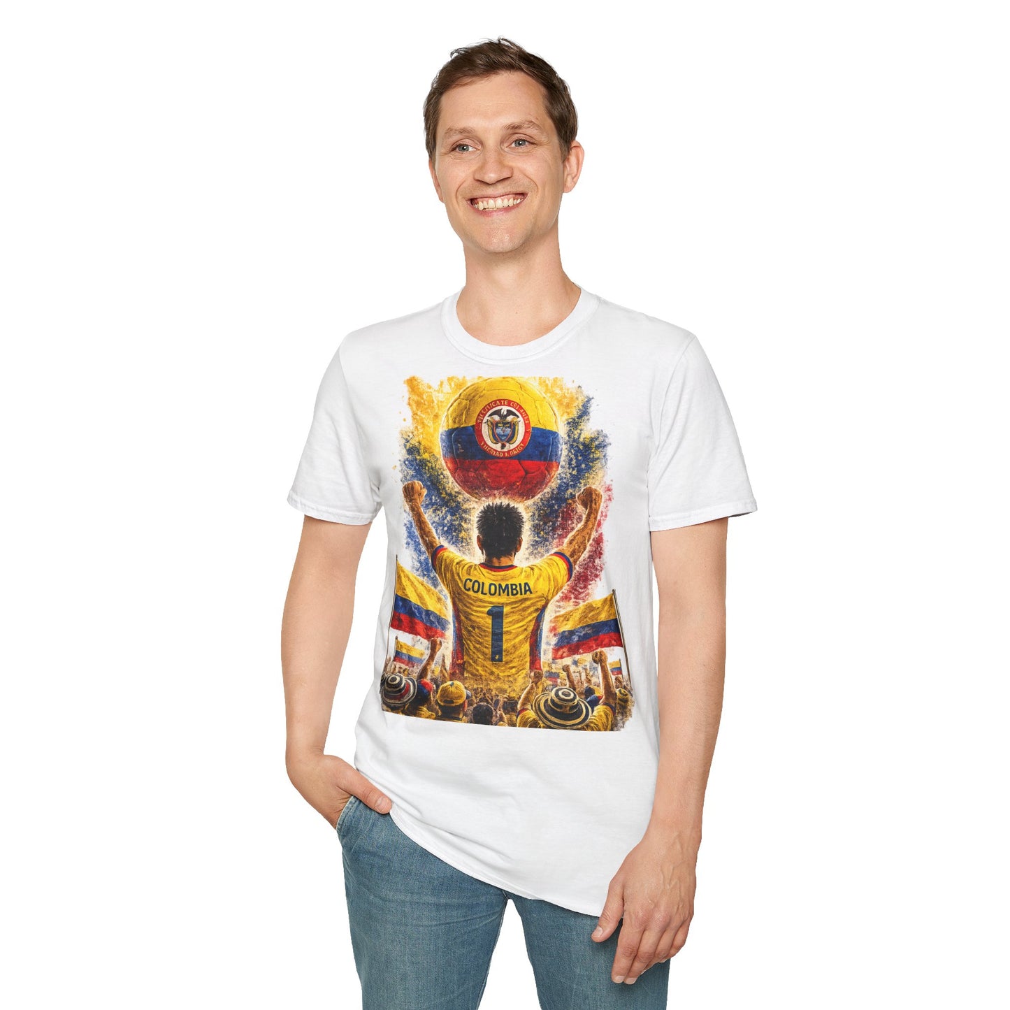 Kolumbien Fußball Fan T-Shirt | Kolumbien Supporter Shirt | Colombia Fan Design | Fußball Fanartikel | Geschenk für Kolumbien Fans