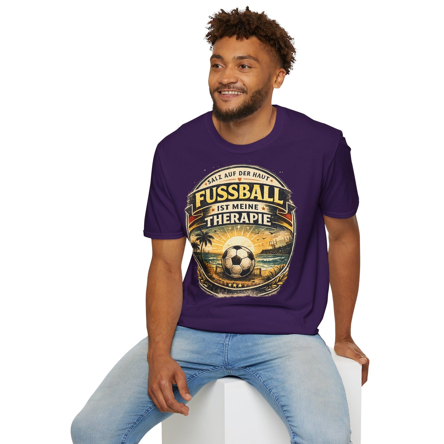 Fußball ist meine Therapie Shirt | Vintage Fußball Sommer Beach Lifestyle T-Shirt