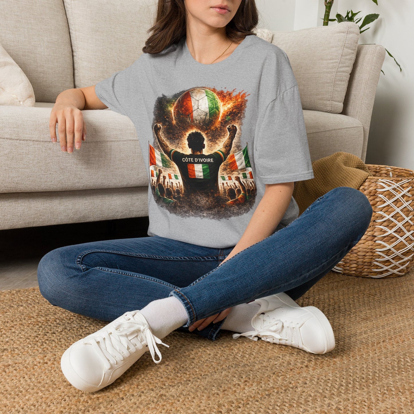 Elfenbeinküste Fußball Fan T-Shirt – Côte d'Ivoire Flagge Supporter Design | Fußball Fanartikel | Geschenk für Fußballfans