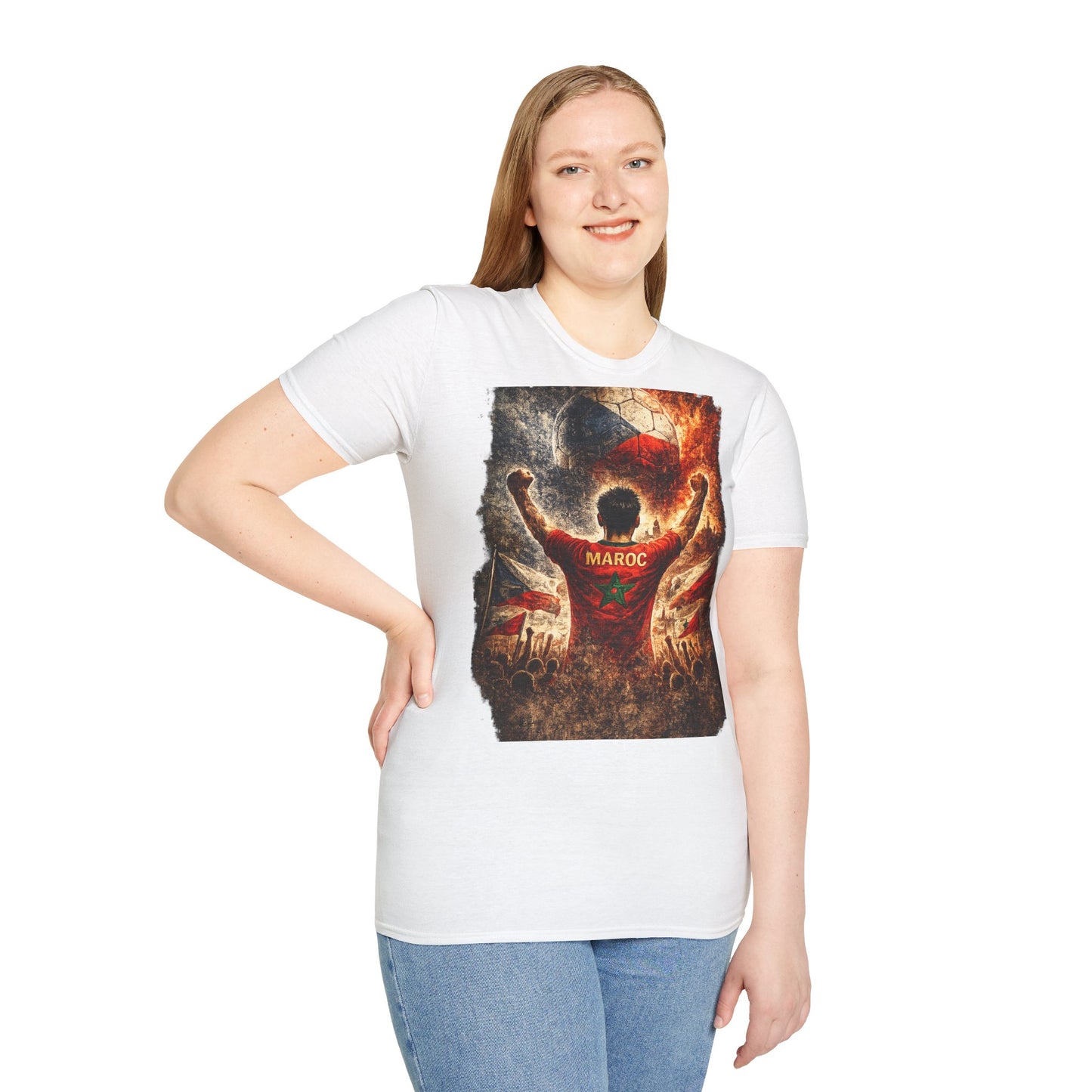 Marokko Fußball Fan T-Shirt | Marokko Supporter Shirt | Morocco Fan Design | Fußball Fanartikel | Geschenk für Marokko Fans
