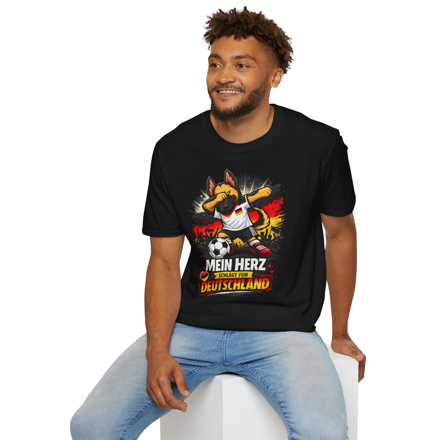 Deutschland Fußball Fan Hund T-Shirt – Schäferhund im Deutschland Trikot | Motivium