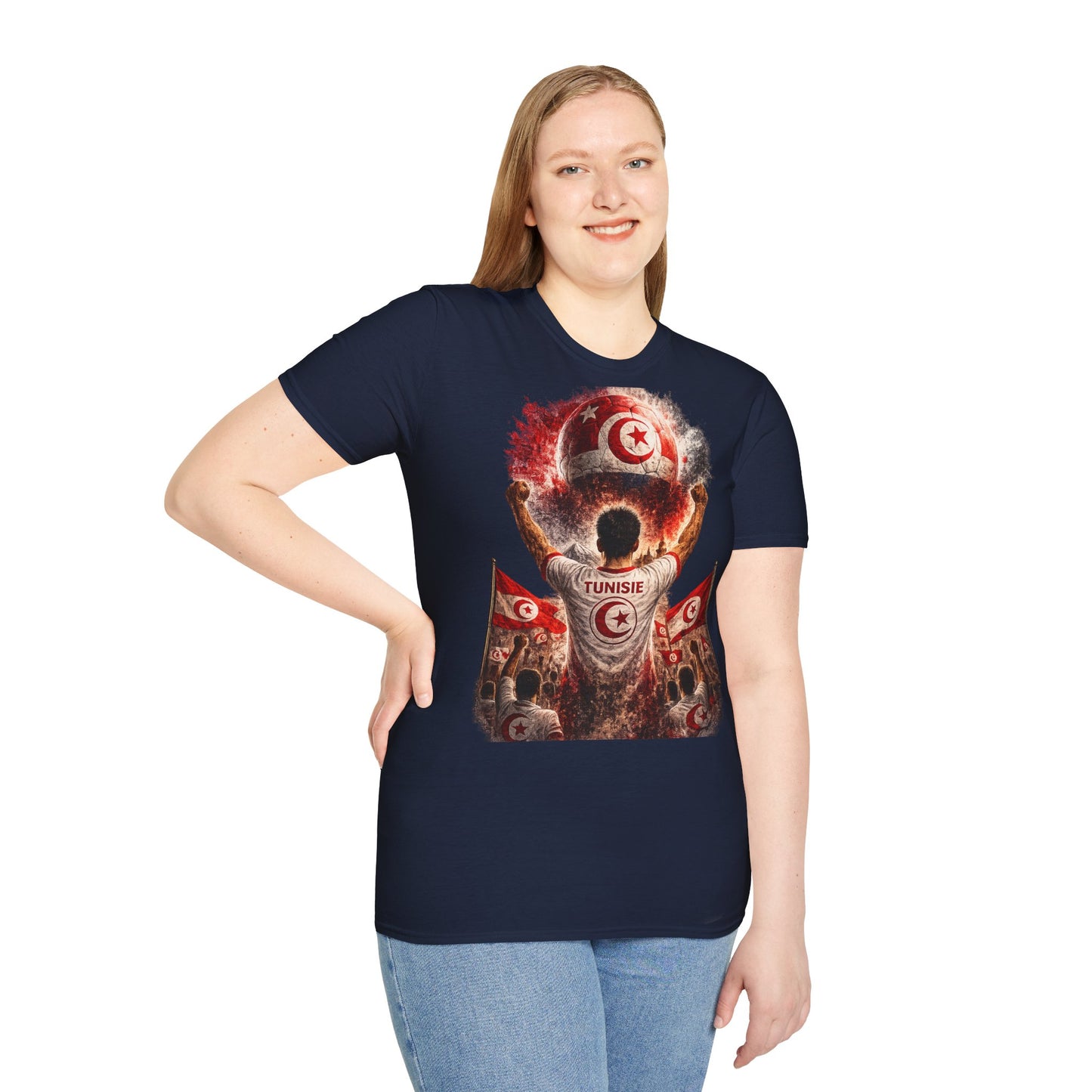 Tunesien Fußball Fan T-Shirt | Tunesien Supporter Shirt | Tunisia Fan Design | Fußball Fanartikel | Geschenk für Tunesien Fans