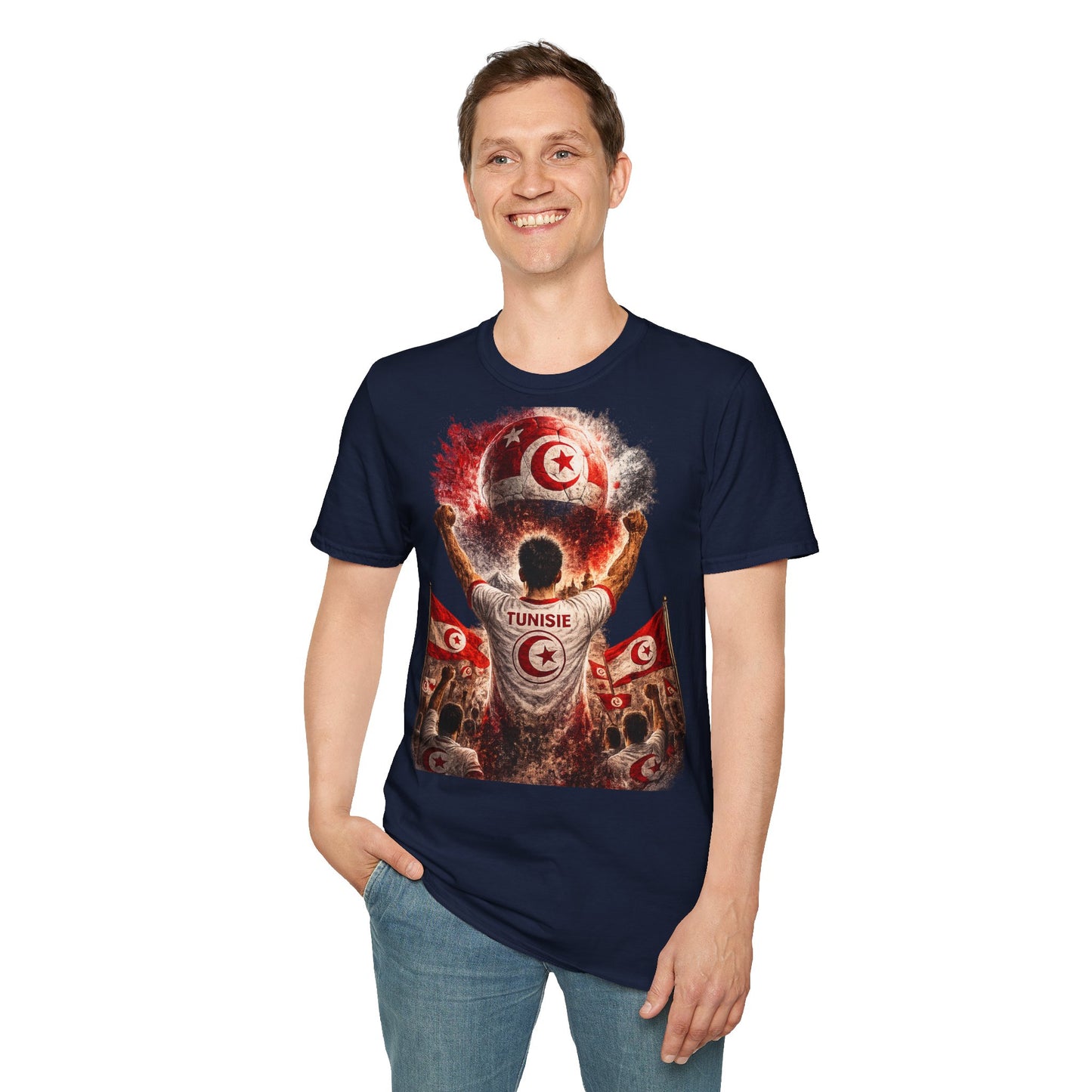 Tunesien Fußball Fan T-Shirt | Tunesien Supporter Shirt | Tunisia Fan Design | Fußball Fanartikel | Geschenk für Tunesien Fans
