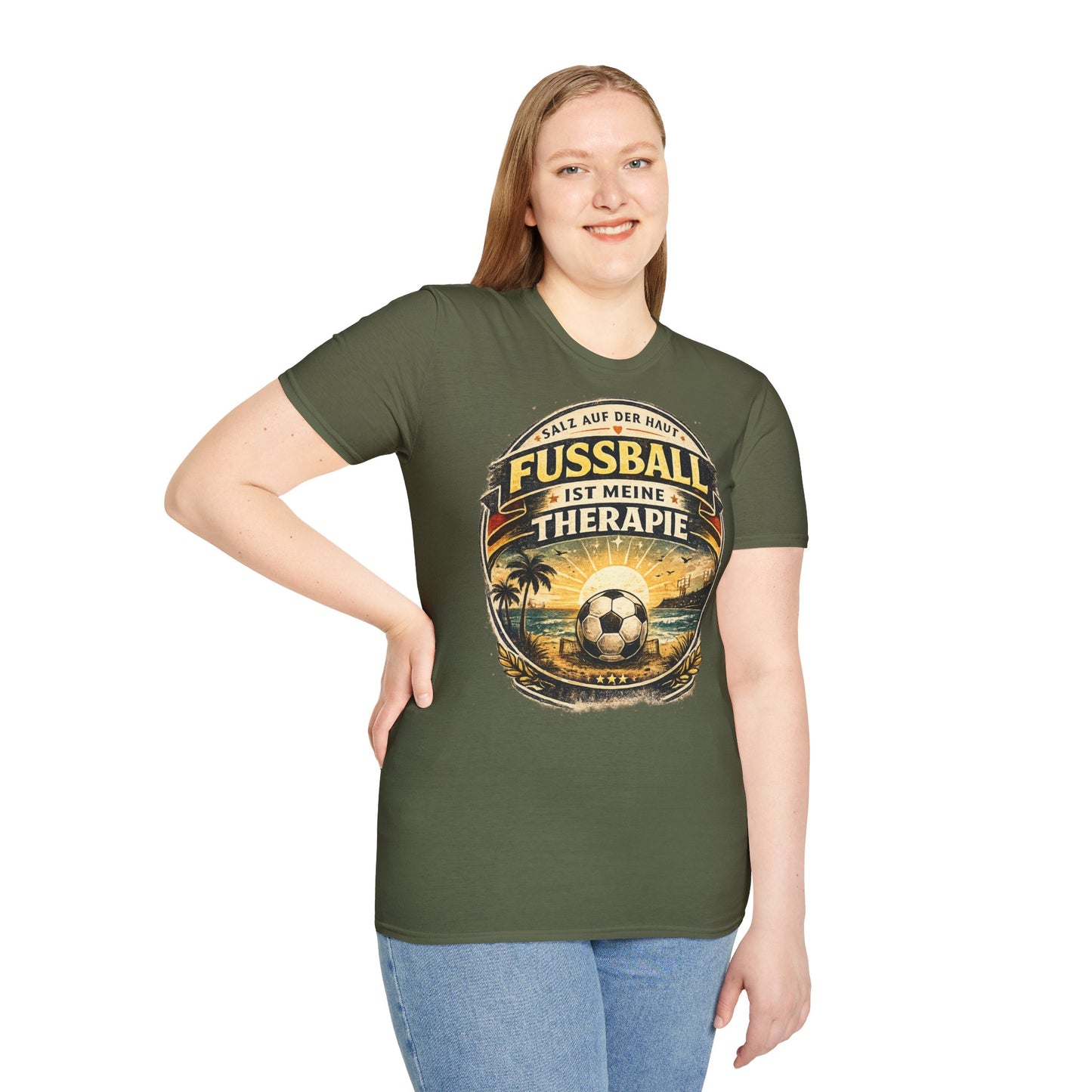 Fußball ist meine Therapie Shirt | Vintage Fußball Sommer Beach Lifestyle T-Shirt