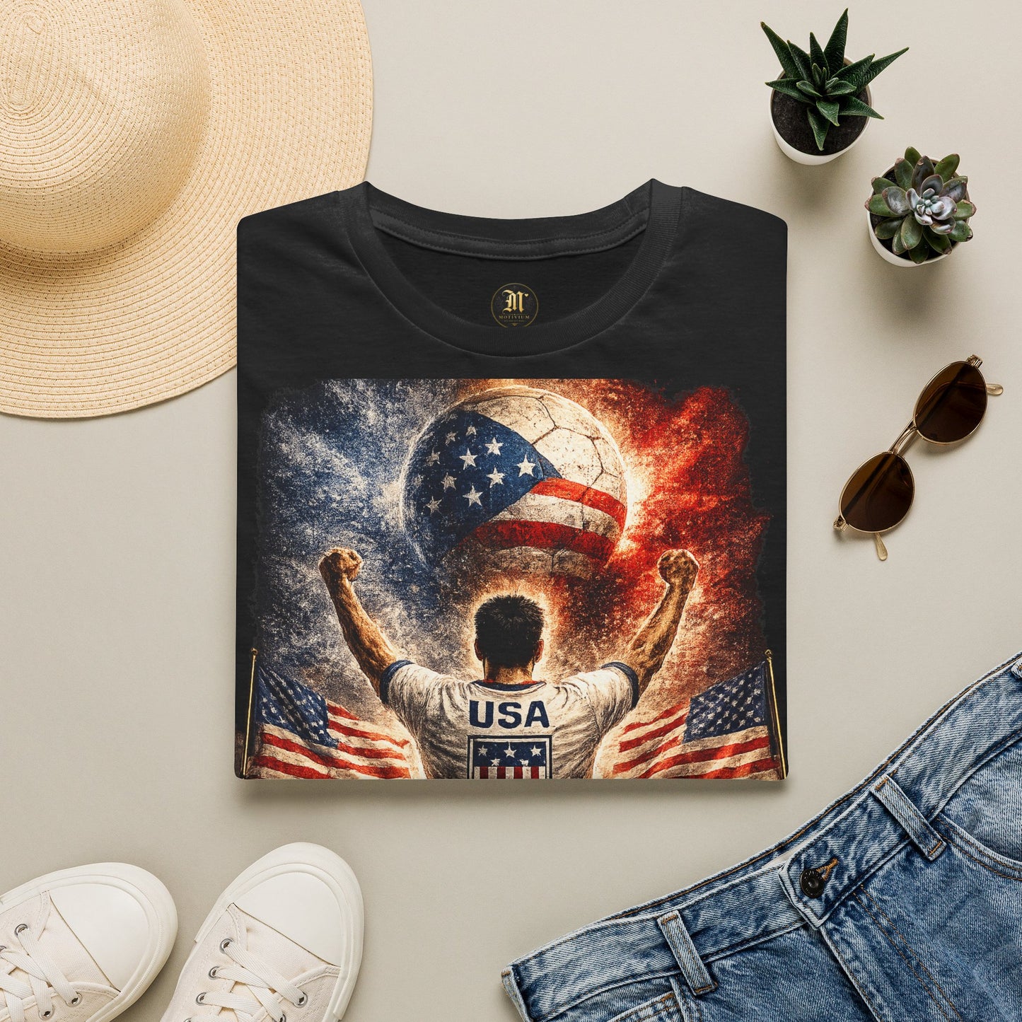 USA Fußball Fan T-Shirt | USA Supporter Shirt | United States Fan Design | Fußball Fanartikel | Geschenk für USA Fans