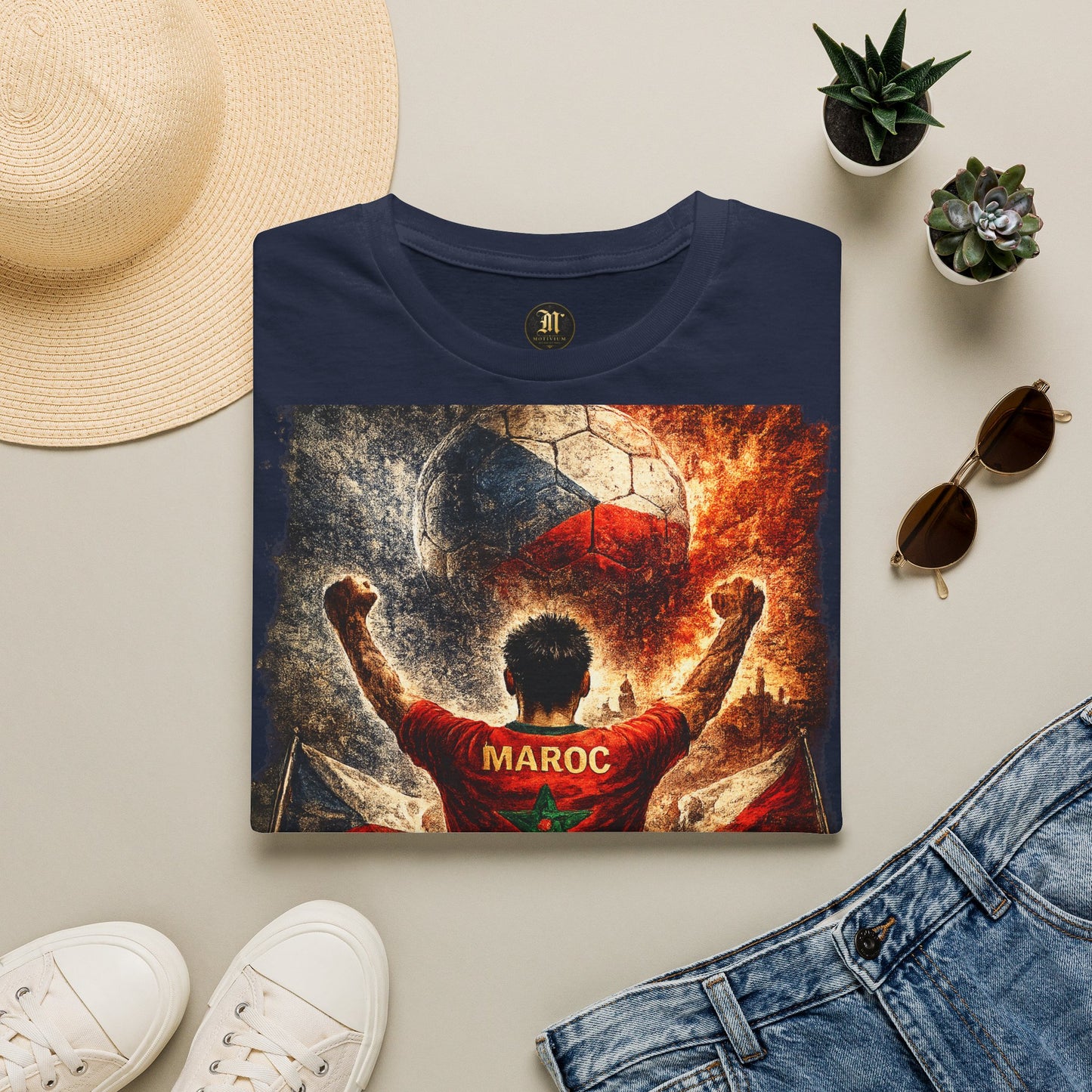 Marokko Fußball Fan T-Shirt | Marokko Supporter Shirt | Morocco Fan Design | Fußball Fanartikel | Geschenk für Marokko Fans