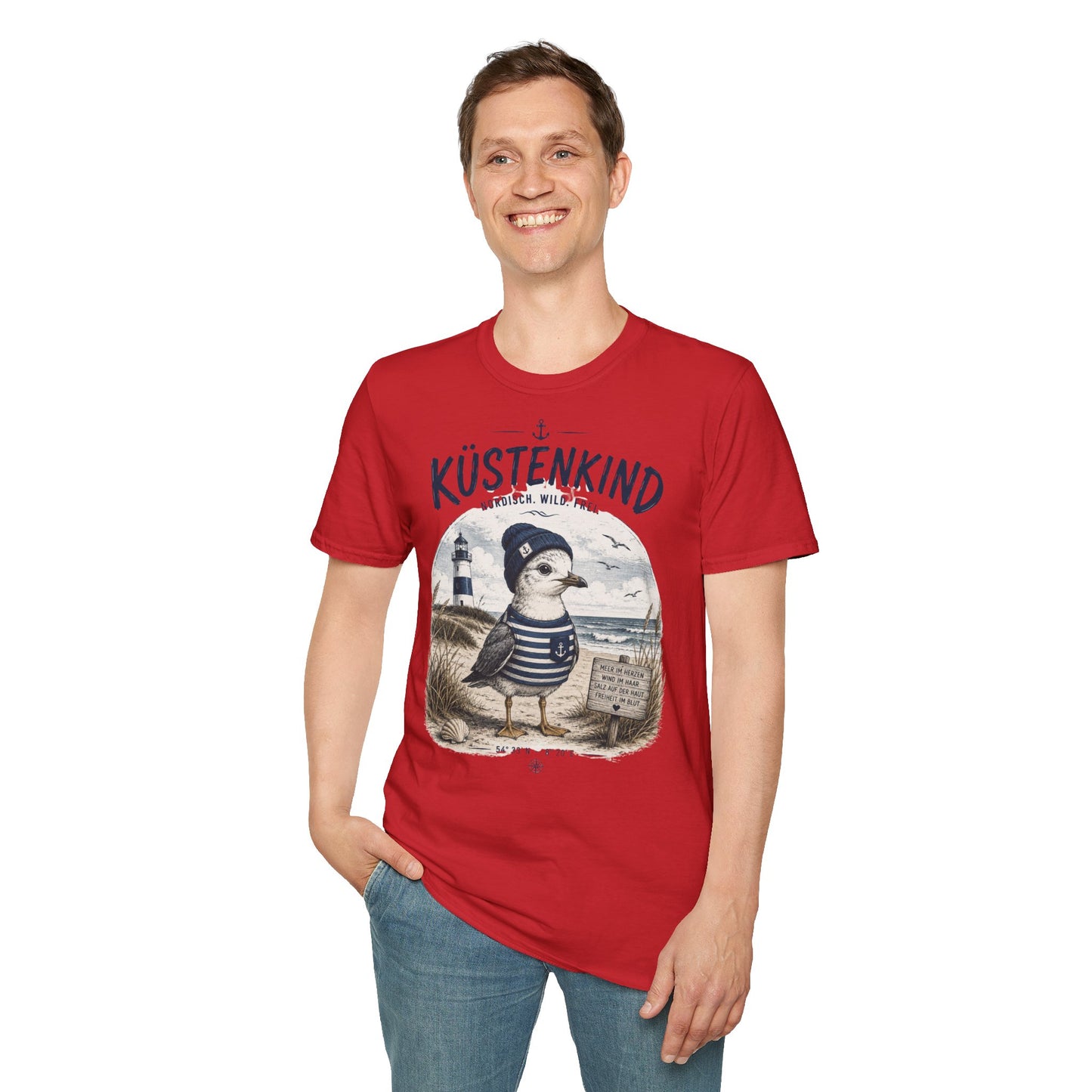 Küstenkind Möwe T-Shirt – Nordisch. Wild. Frei. | Maritimes Küstendesign für Nordsee- & Ostseefans