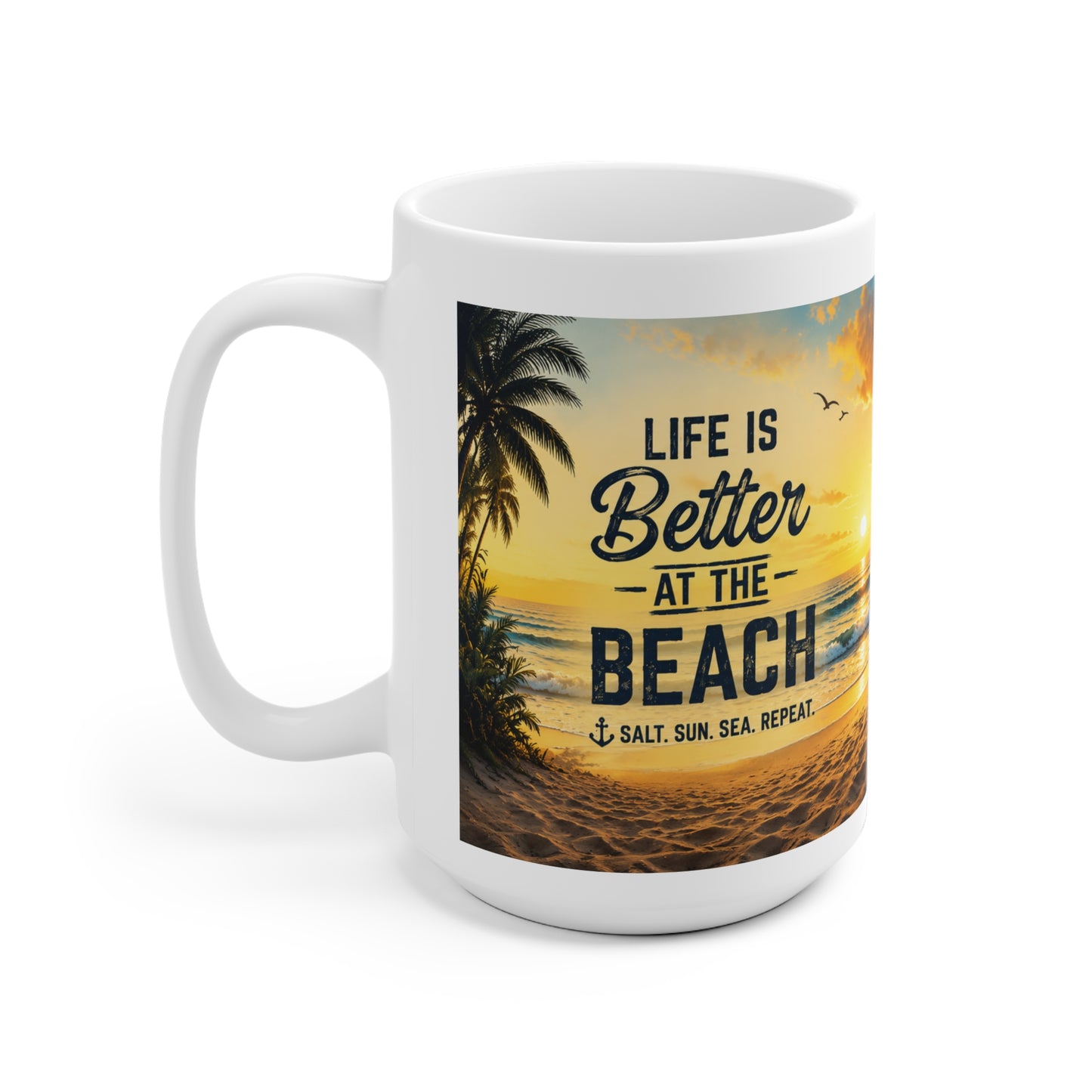 Life Is Better At The Beach – Retro Beach Van Panorama Kaffeetasse | Sommer & Vanlife Mug