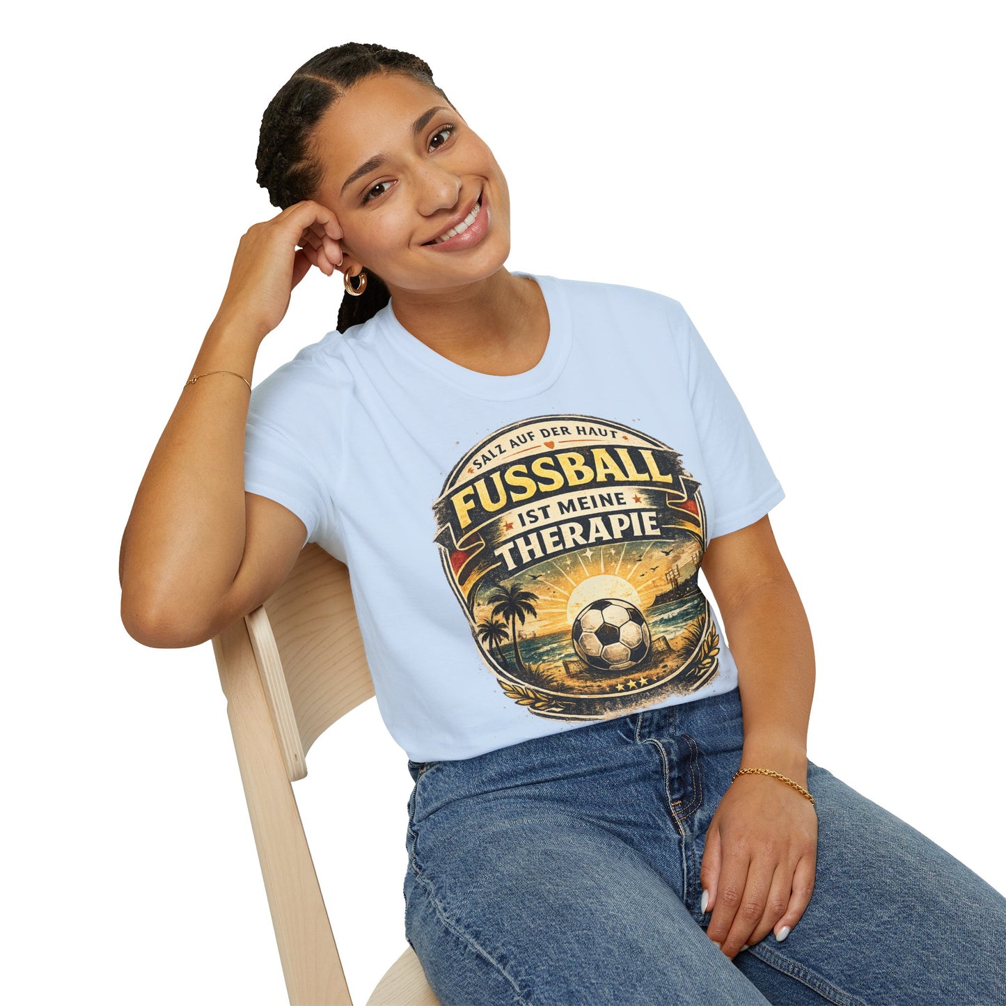 Fußball ist meine Therapie Shirt | Vintage Fußball Sommer Beach Lifestyle T-Shirt