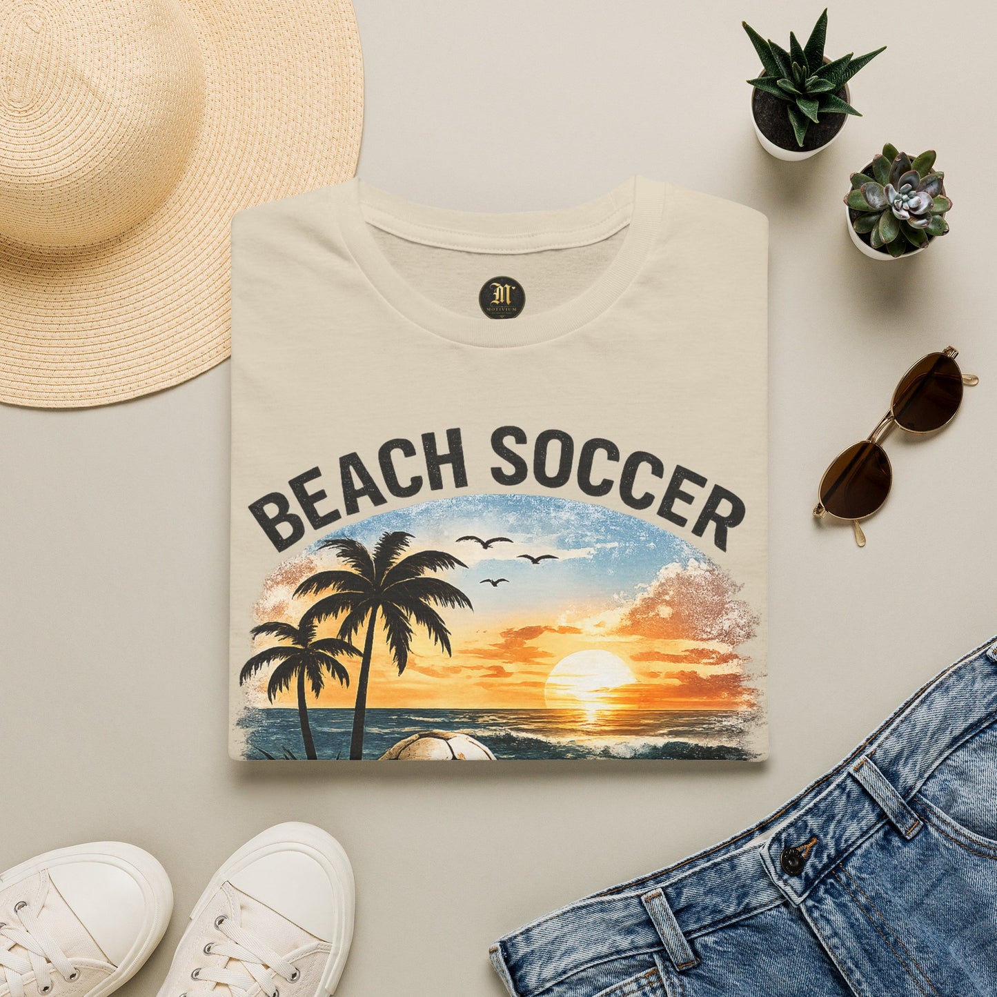 Beach Soccer – Good Vibes T-Shirt | Strandfußball & Sommer Feeling | High Tides & Good Times