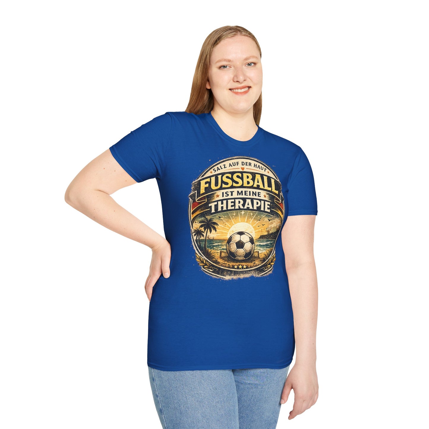 Fußball ist meine Therapie Shirt | Vintage Fußball Sommer Beach Lifestyle T-Shirt