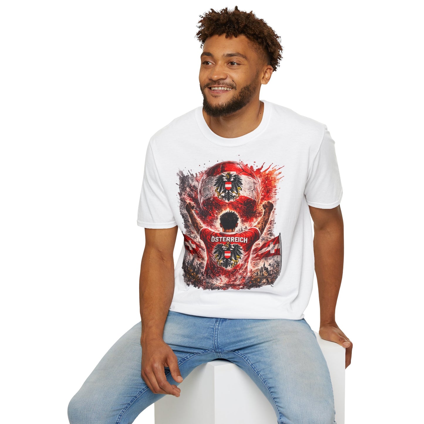 Österreich Fußball Fan T-Shirt – Österreich Flagge Supporter Design | Fußball Fanartikel | Geschenk für Fußballfans