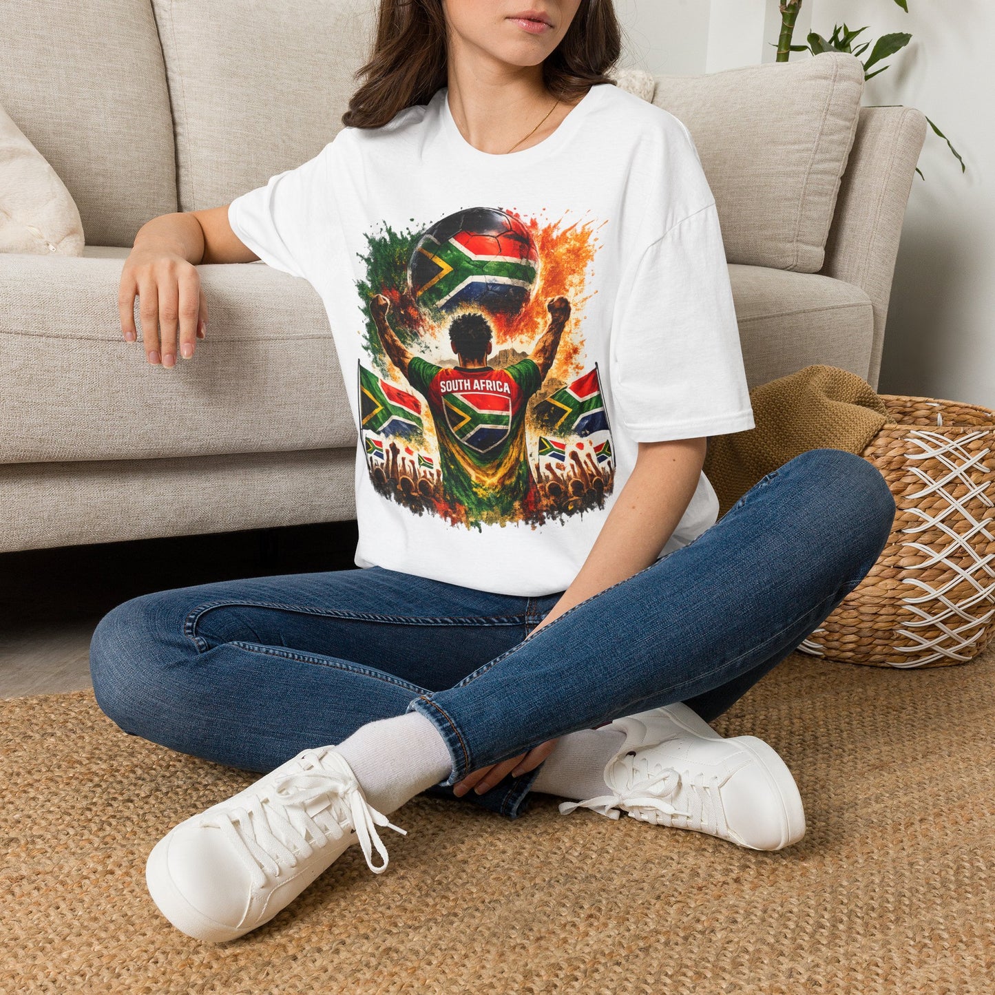Südafrika Fußball Fan T-Shirt – Südafrika Flagge Supporter Design | Fußball Fanartikel | Geschenk für Fußballfans