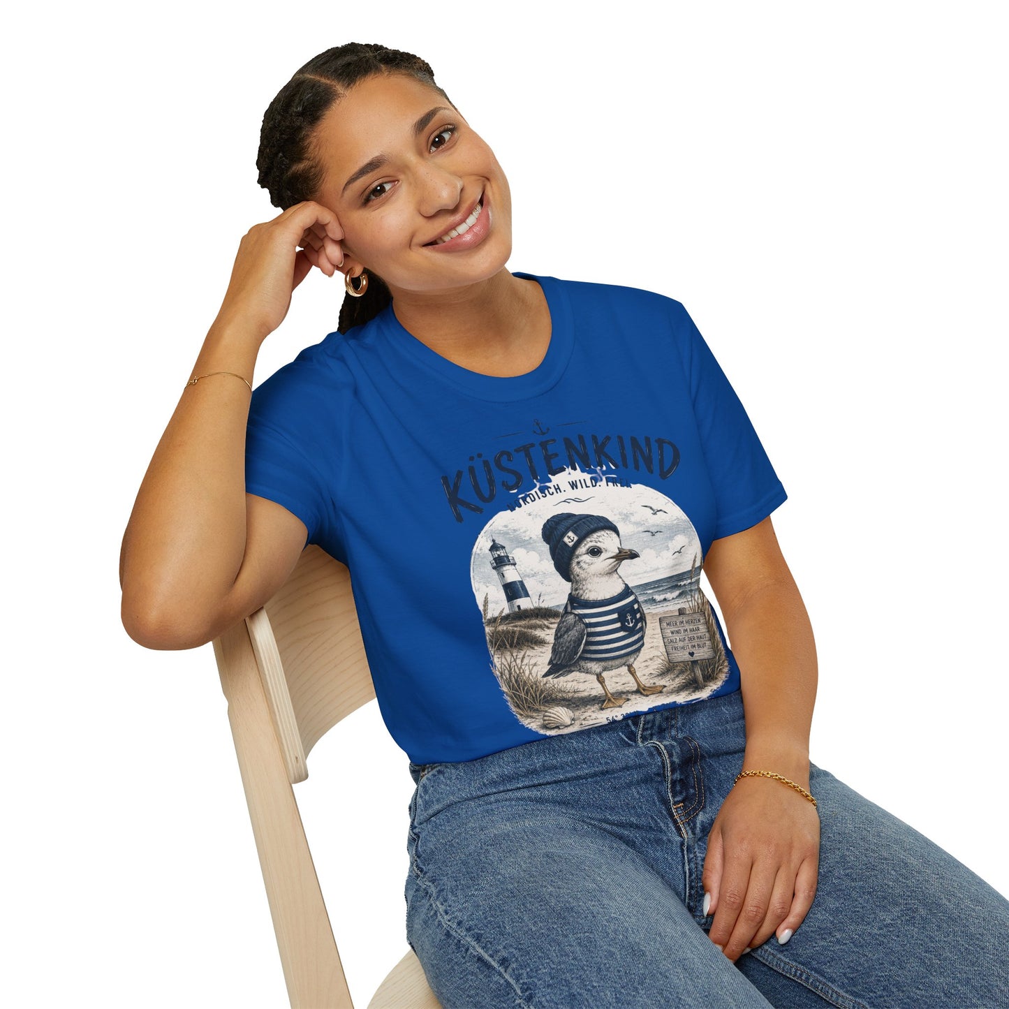 Küstenkind Möwe T-Shirt – Nordisch. Wild. Frei. | Maritimes Küstendesign für Nordsee- & Ostseefans