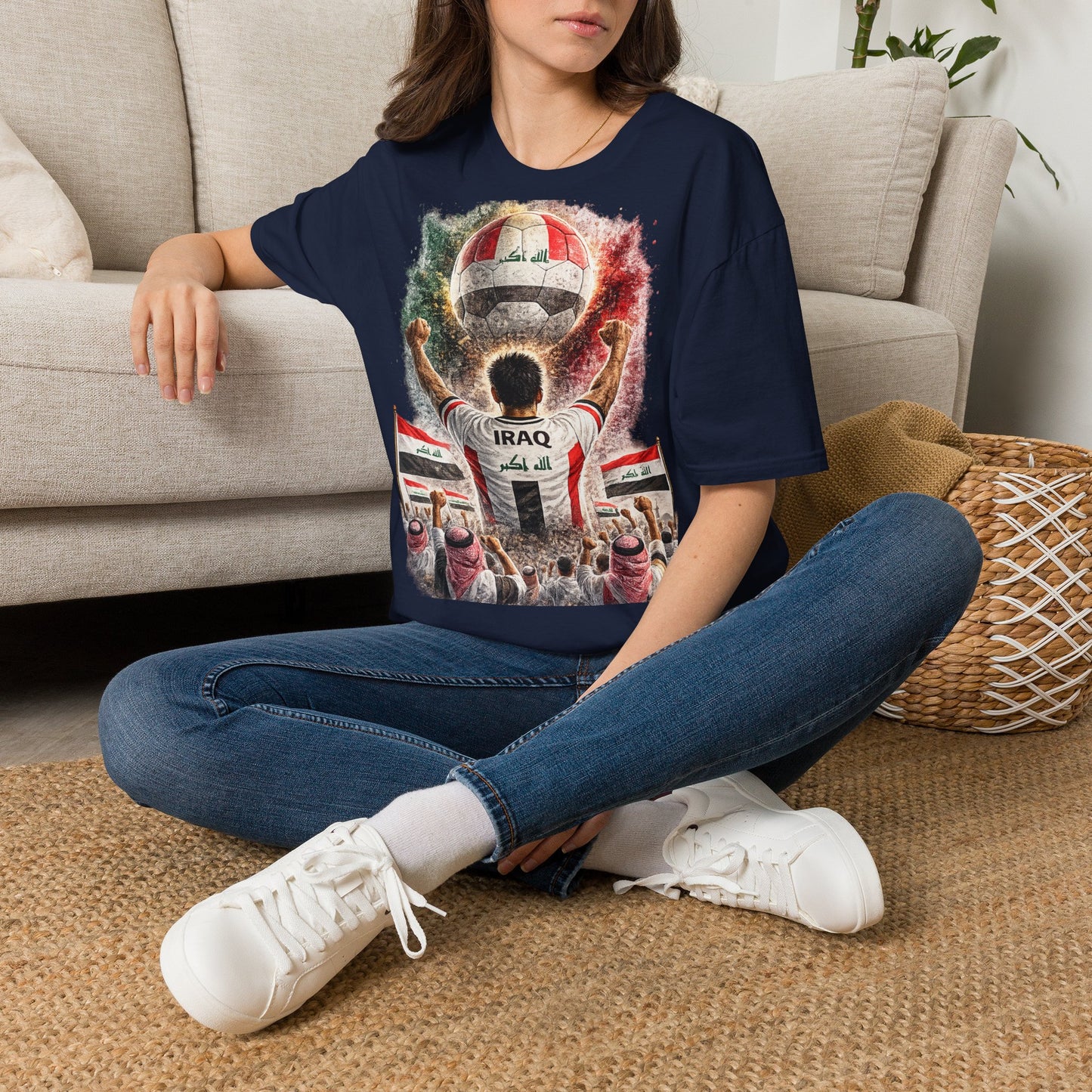 Irak Fußball Fan T-Shirt | Irak Supporter Shirt | Iraq Fan Design | Fußball Fanartikel | Geschenk für Irak Fans