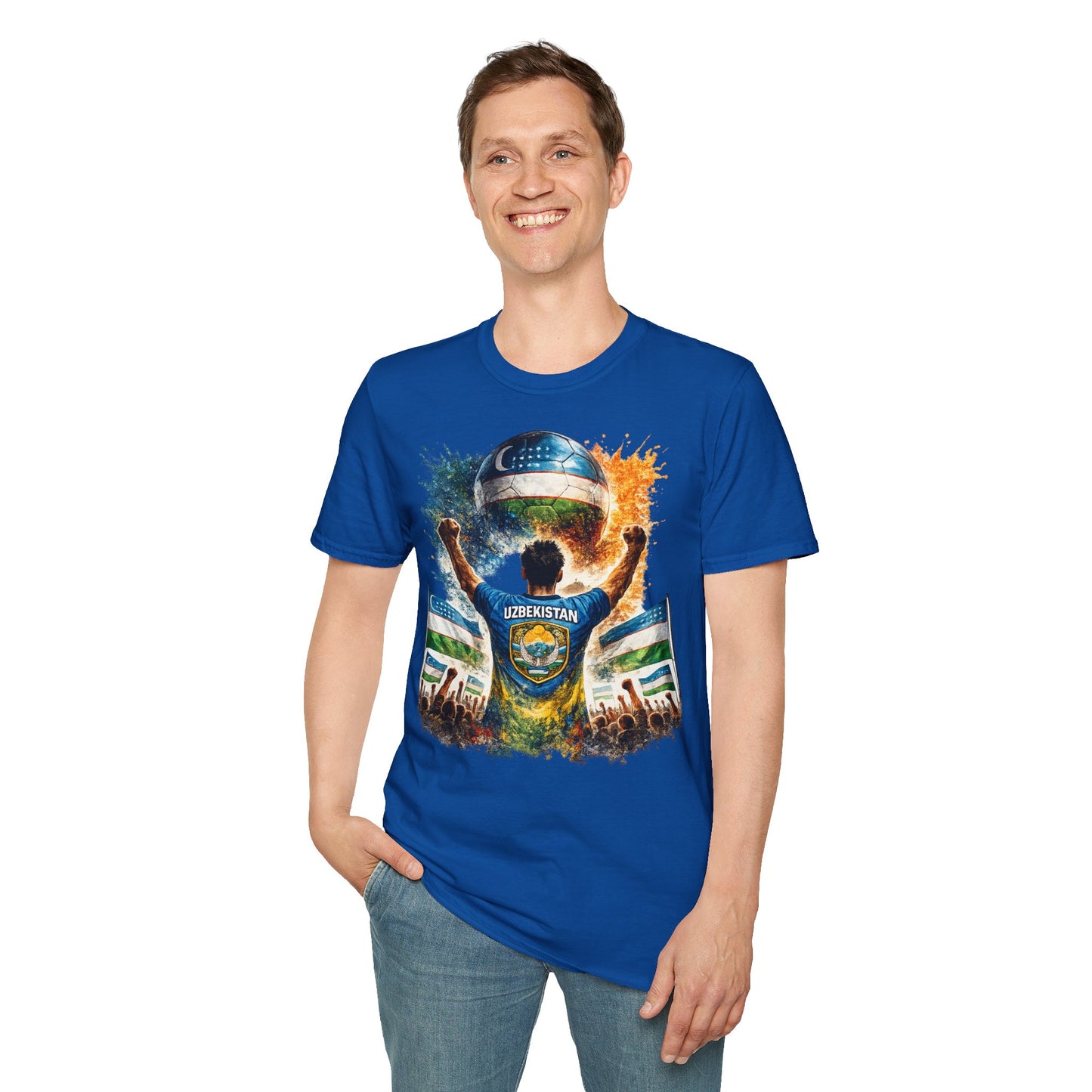 Usbekistan Fußball Fan T-Shirt – Usbekistan Flagge Supporter Design | Fußball Fanartikel | Geschenk für Fußballfans