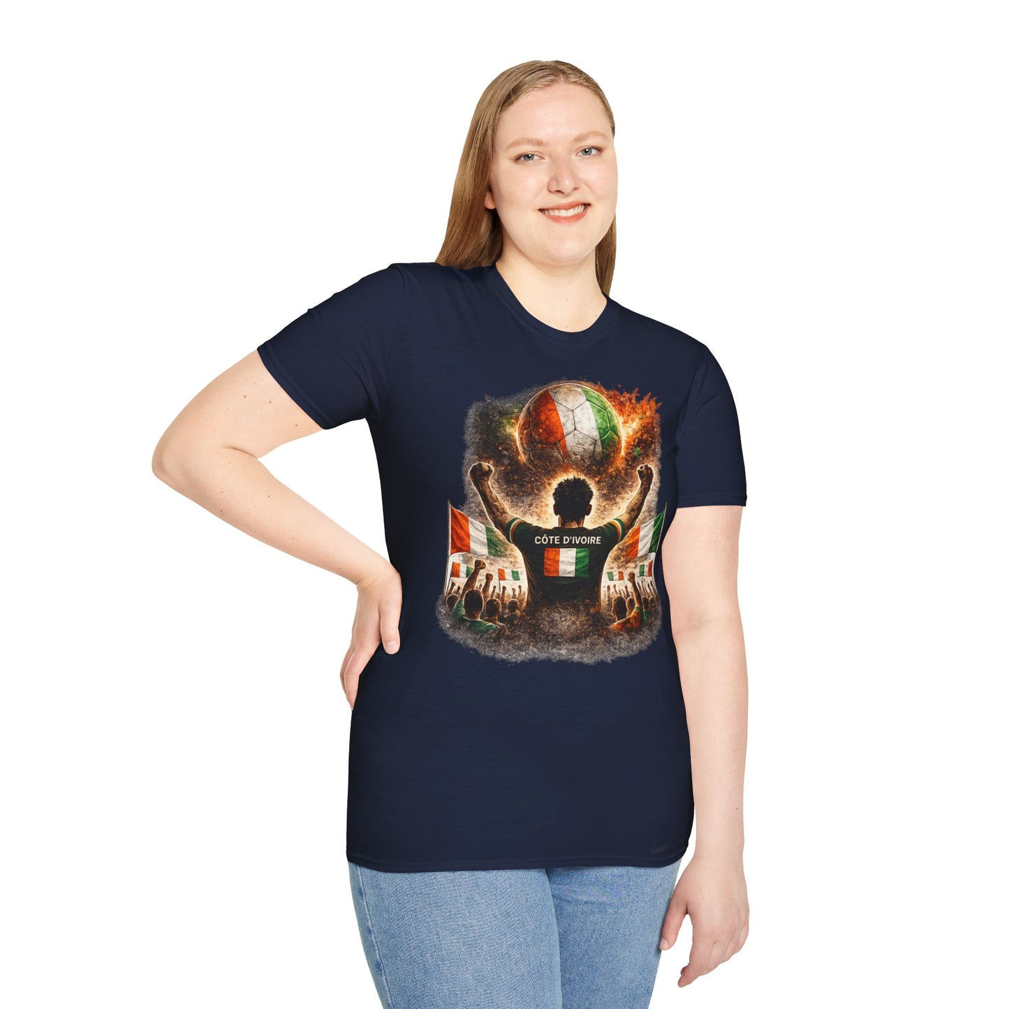 Elfenbeinküste Fußball Fan T-Shirt – Côte d'Ivoire Flagge Supporter Design | Fußball Fanartikel | Geschenk für Fußballfans