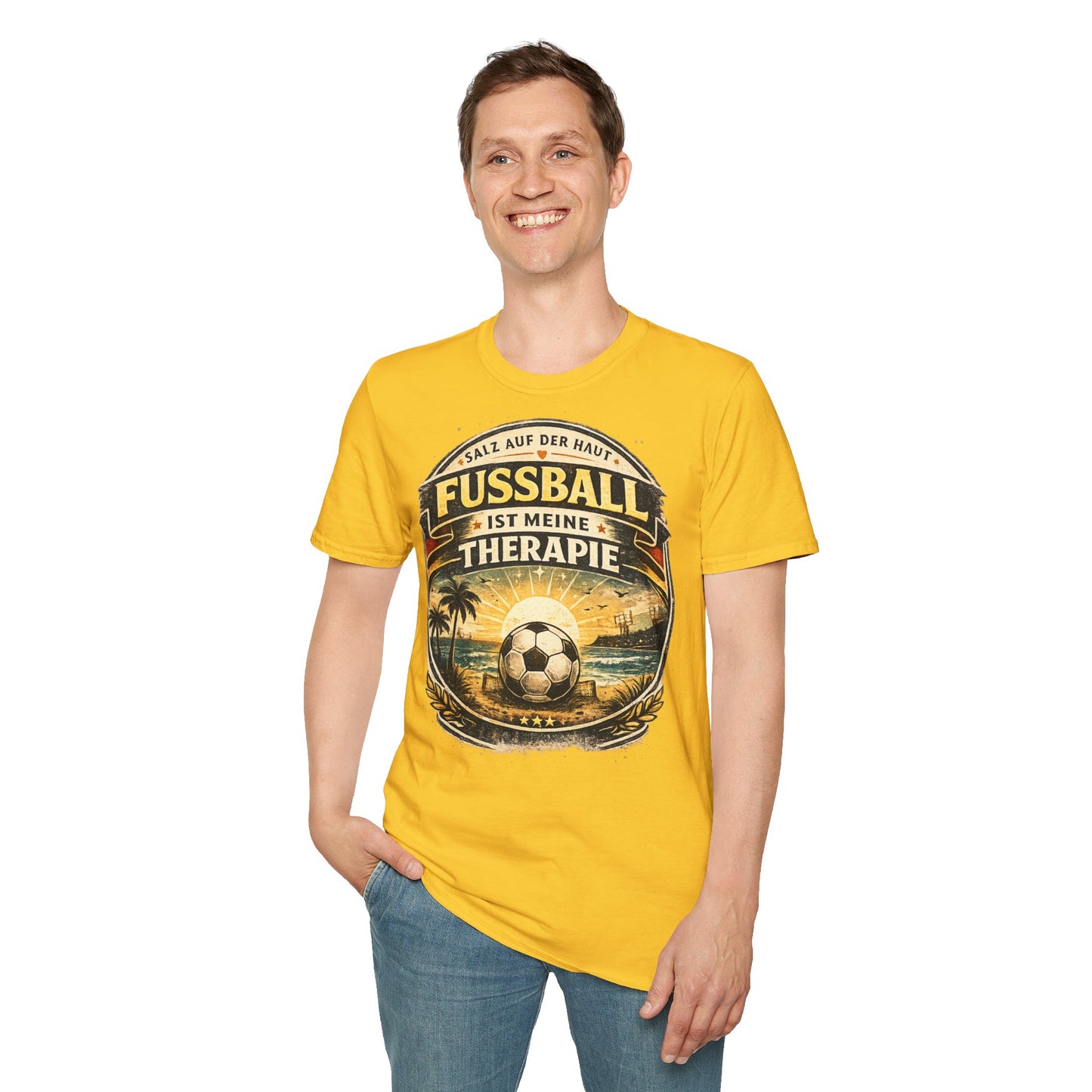 Fußball ist meine Therapie Shirt | Vintage Fußball Sommer Beach Lifestyle T-Shirt