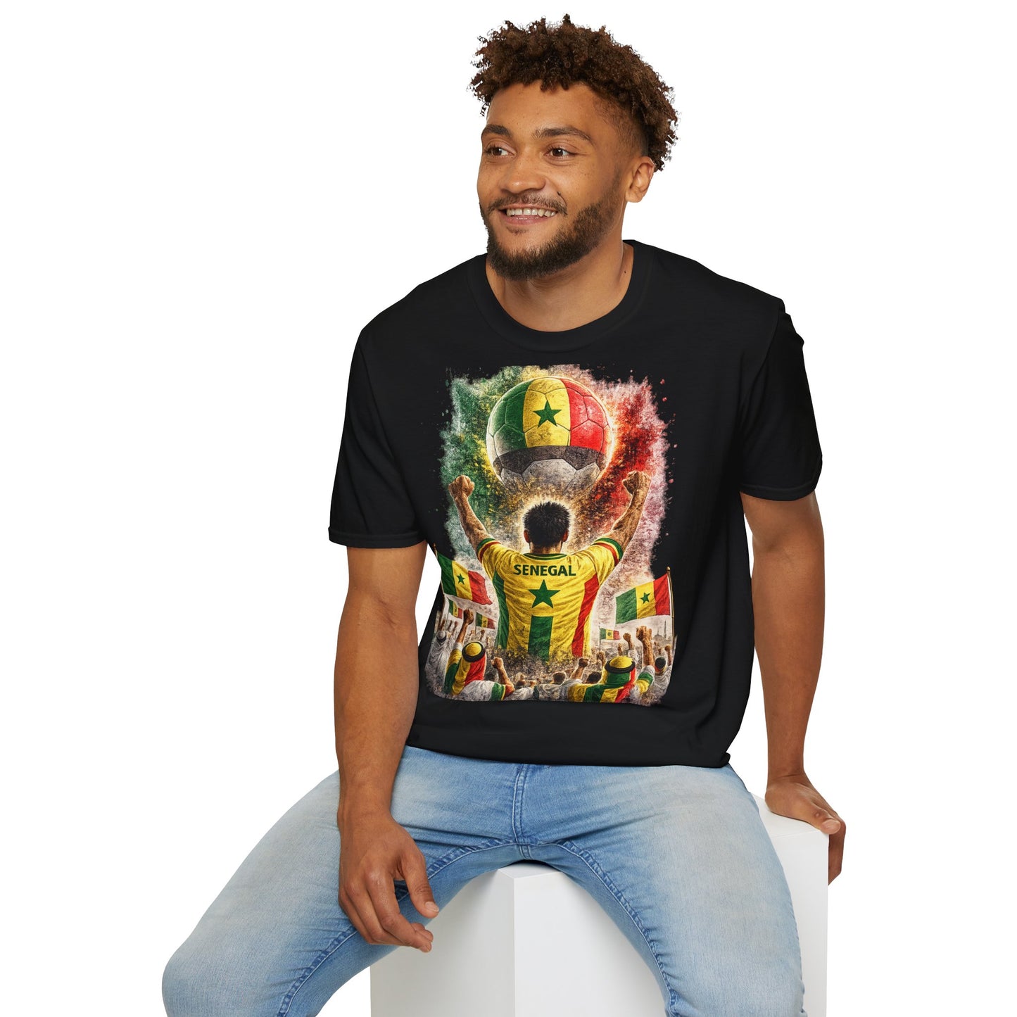 Senegal Fußball Fan T-Shirt | Senegal Supporter Shirt | Senegal Fan Design | Fußball Fanartikel | Geschenk für Senegal Fans