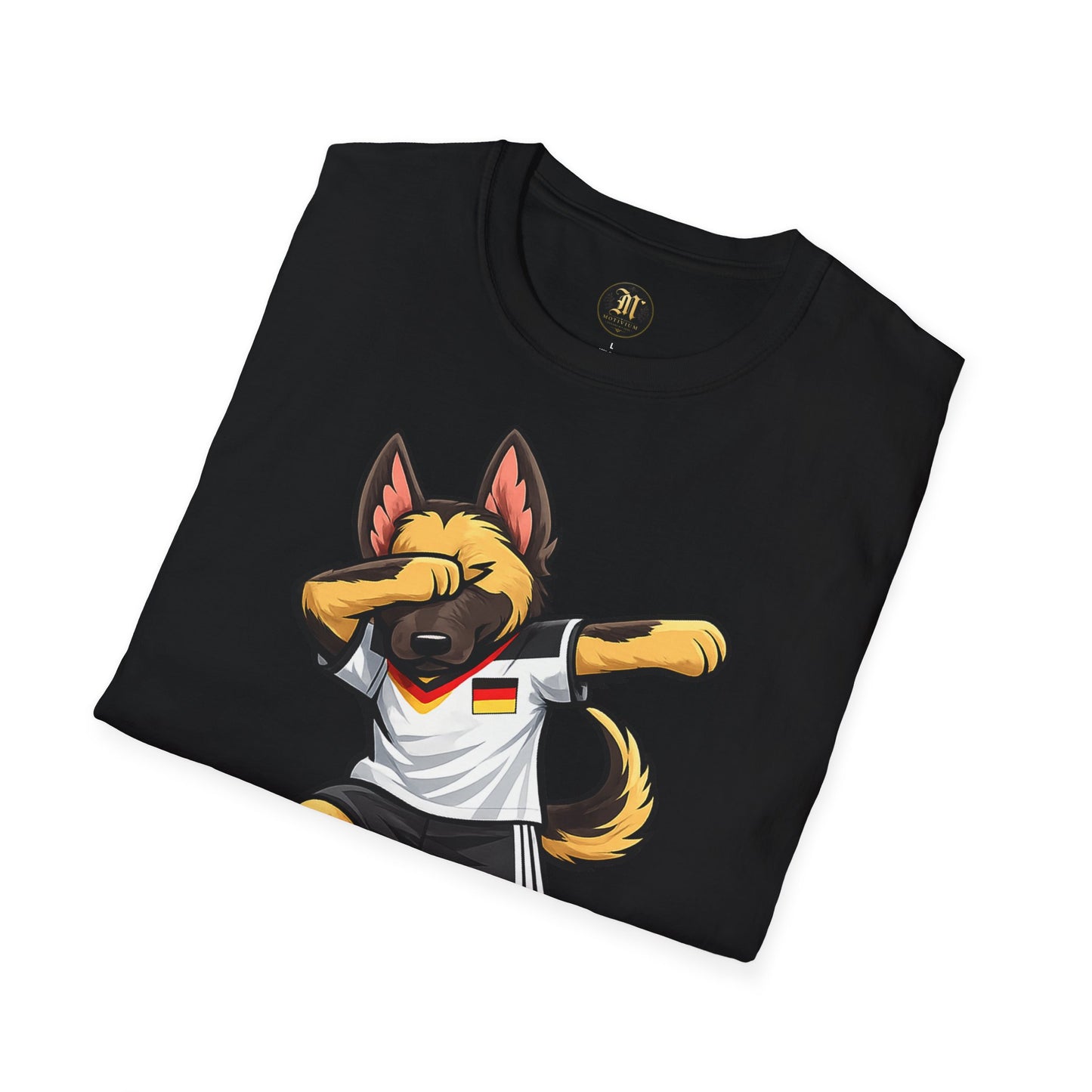 Deutschland Fußball Fan Hund T-Shirt – Dabbing Schäferhund im Deutschland Trikot