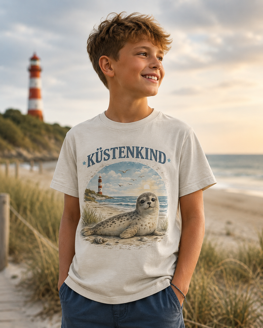 Küstenkind Robben Shirt für Kinder – Niedliche Seehund Robbe am Meer – Nordsee Ostsee T-Shirt