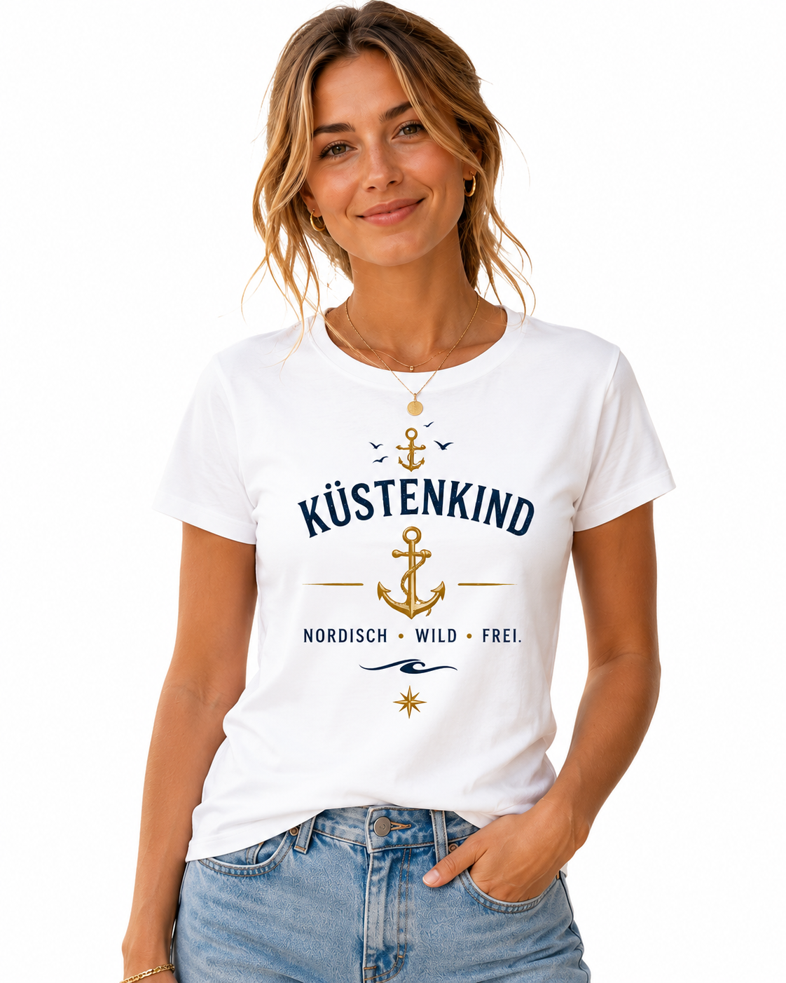 Küstenkind T-Shirt – Nordisch Wild Frei | Maritimes Küsten Design | Nordsee Ostsee Strandshirt Unisex