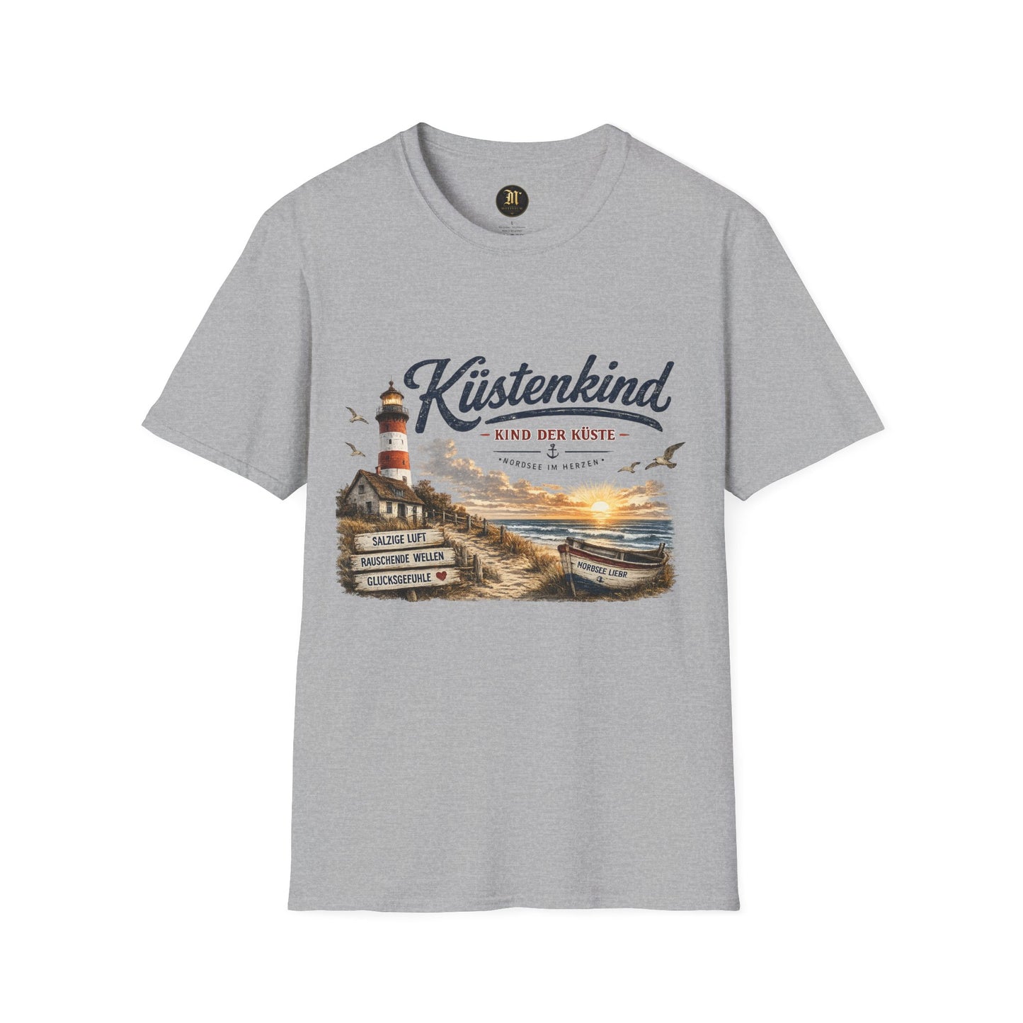Küstenkind T-Shirt – Kind der Küste | Nordsee im Herzen | Vintage Leuchtturm Strand Design | Maritimes Sommer Shirt