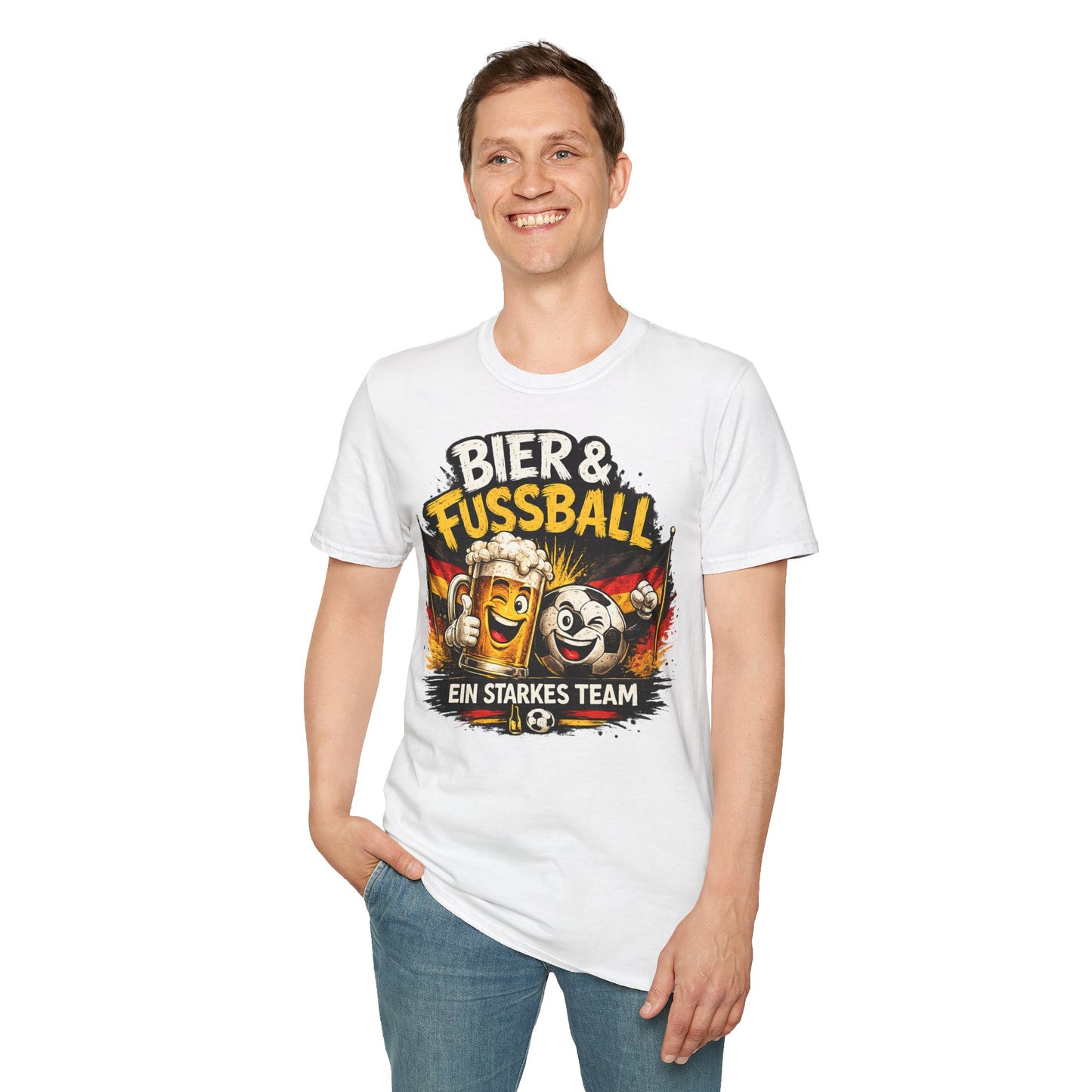 Bier & Fußball – Ein starkes Team | Deutschland Fan T-Shirt | Lustiges Fußball & Bier Design