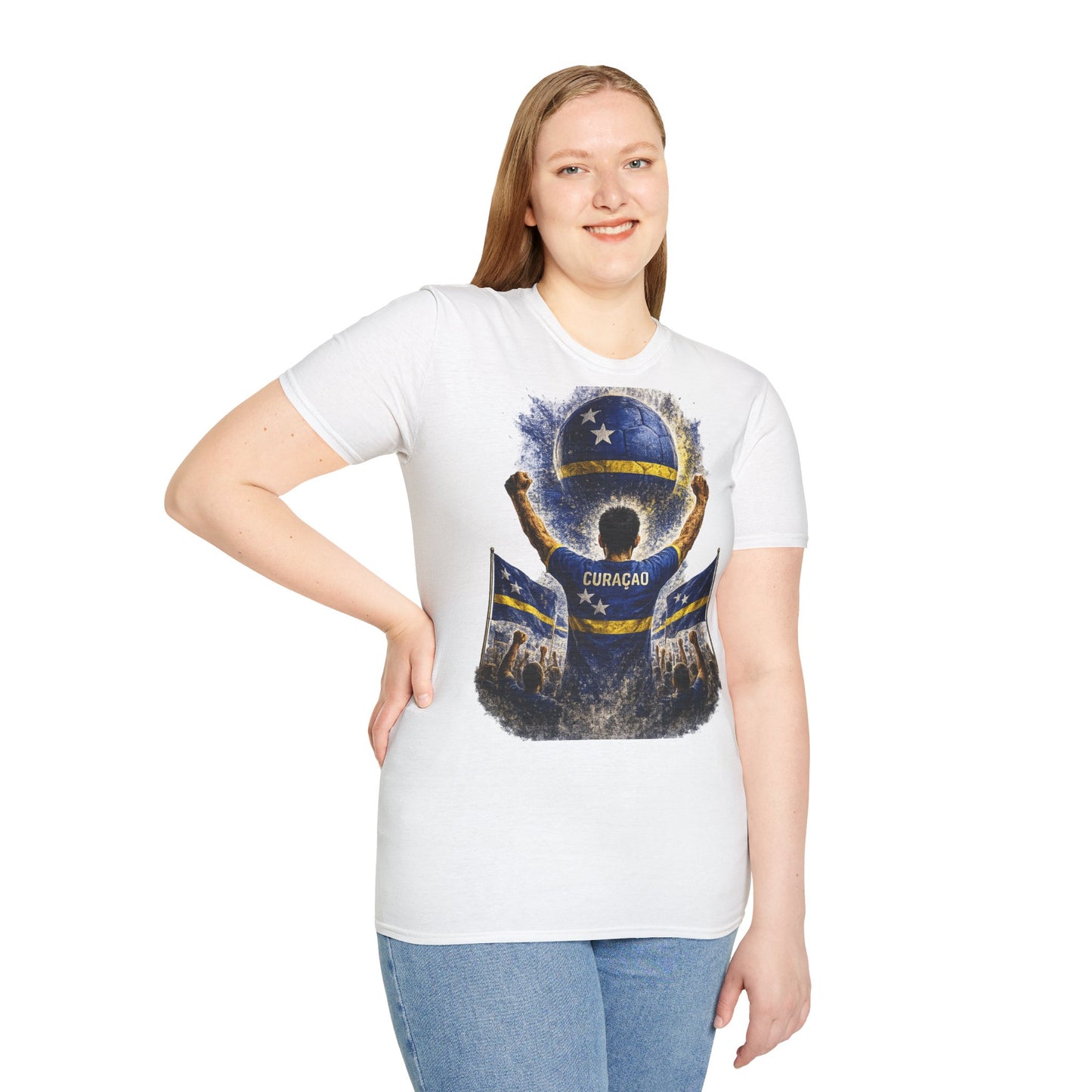 Curaçao Fußball Fan T-Shirt | Curaçao Supporter Shirt | Curacao Fan Design | Fußball Fanartikel | Geschenk für Curaçao Fans
