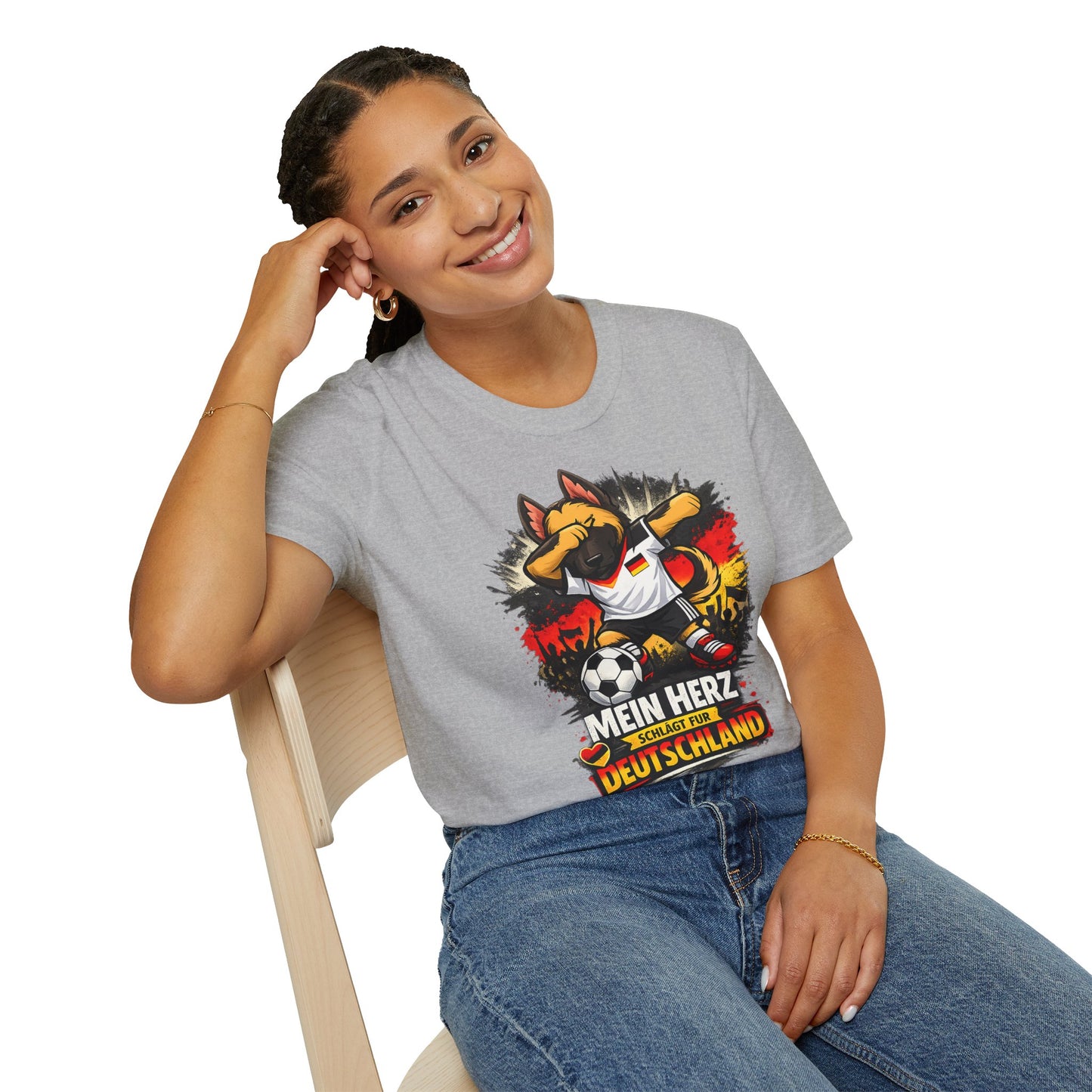Deutschland Fußball Fan Hund T-Shirt – Schäferhund im Deutschland Trikot | Motivium