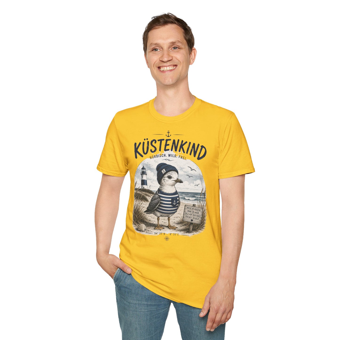 Küstenkind Möwe T-Shirt – Nordisch. Wild. Frei. | Maritimes Küstendesign für Nordsee- & Ostseefans
