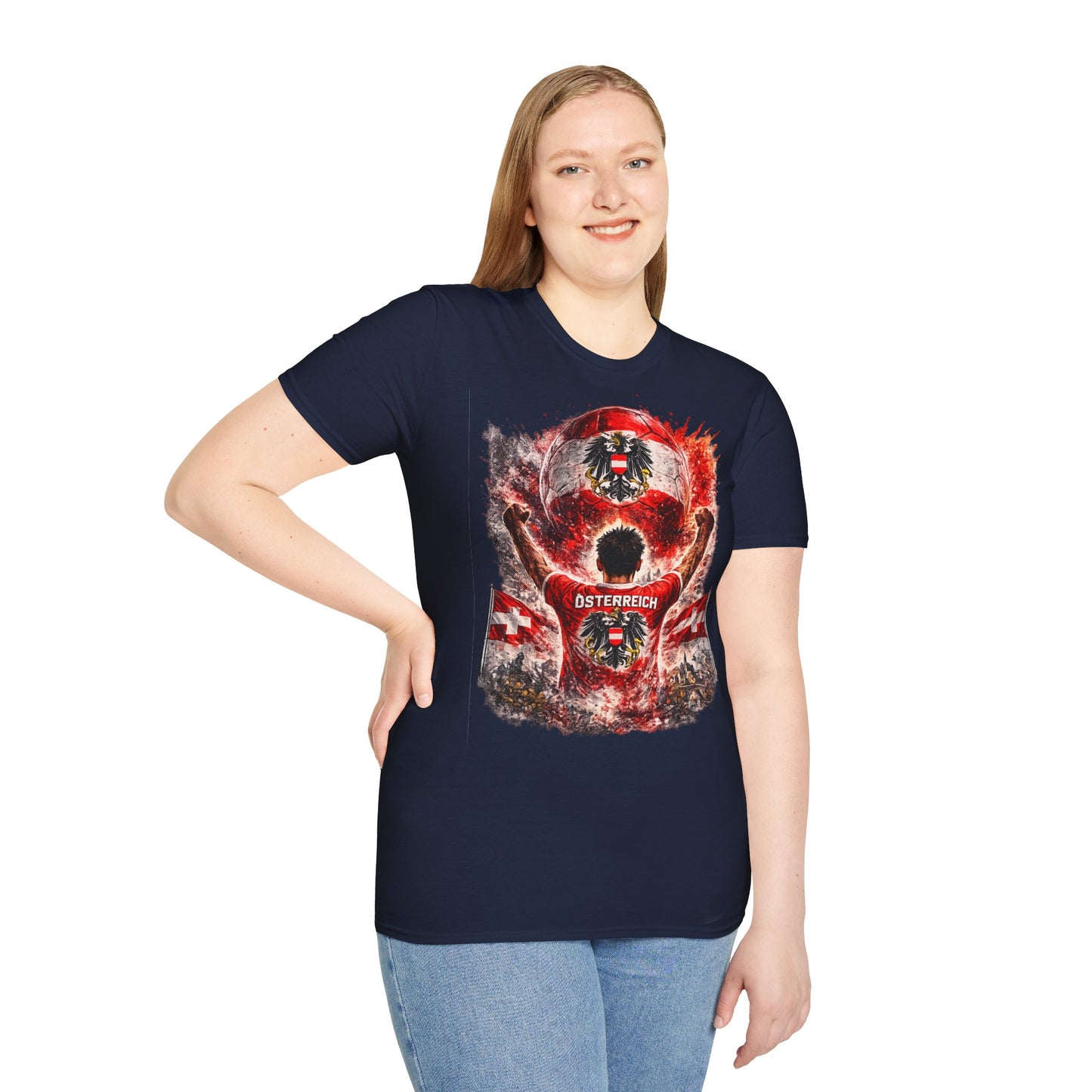 Österreich Fußball Fan T-Shirt – Österreich Flagge Supporter Design | Fußball Fanartikel | Geschenk für Fußballfans