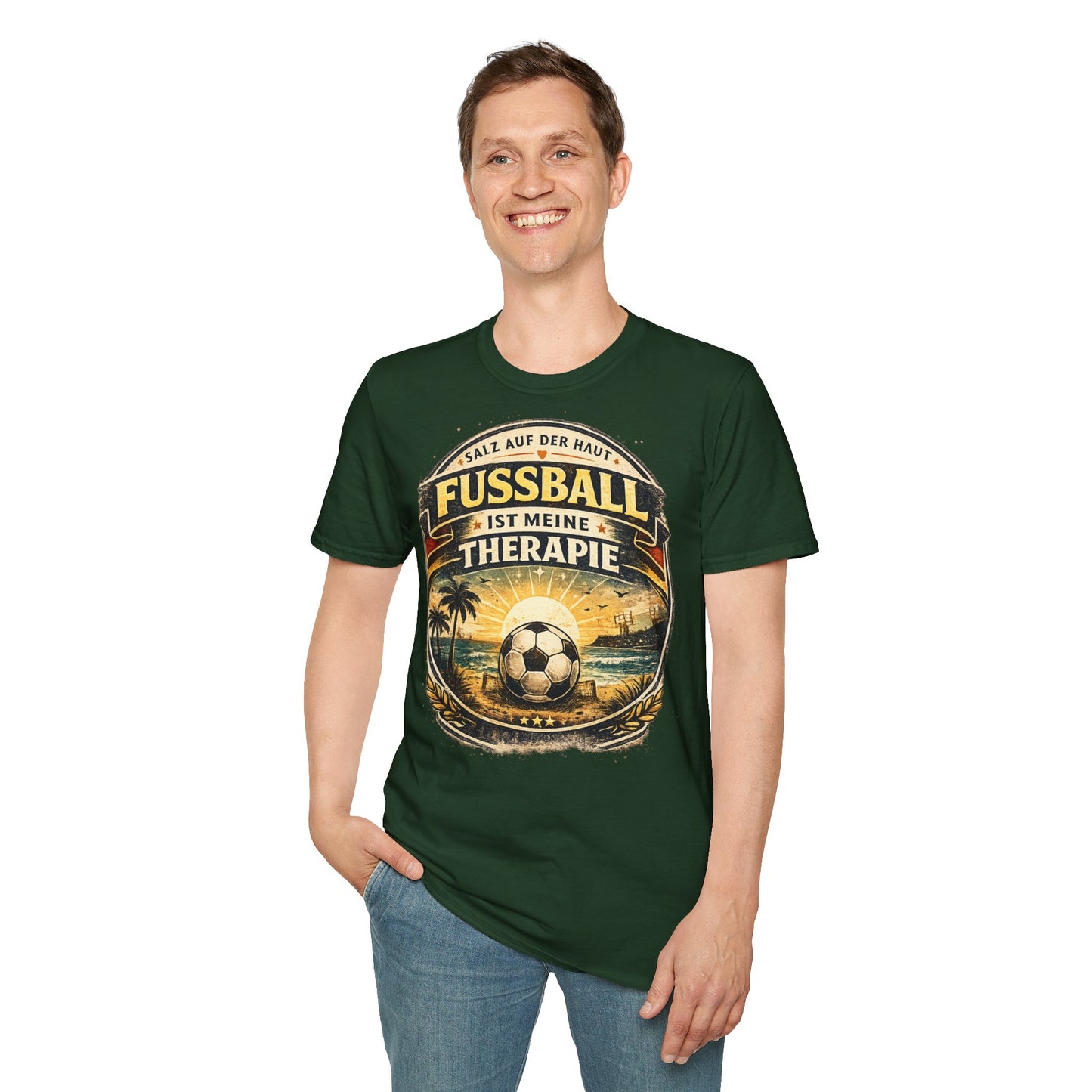 Fußball ist meine Therapie Shirt | Vintage Fußball Sommer Beach Lifestyle T-Shirt