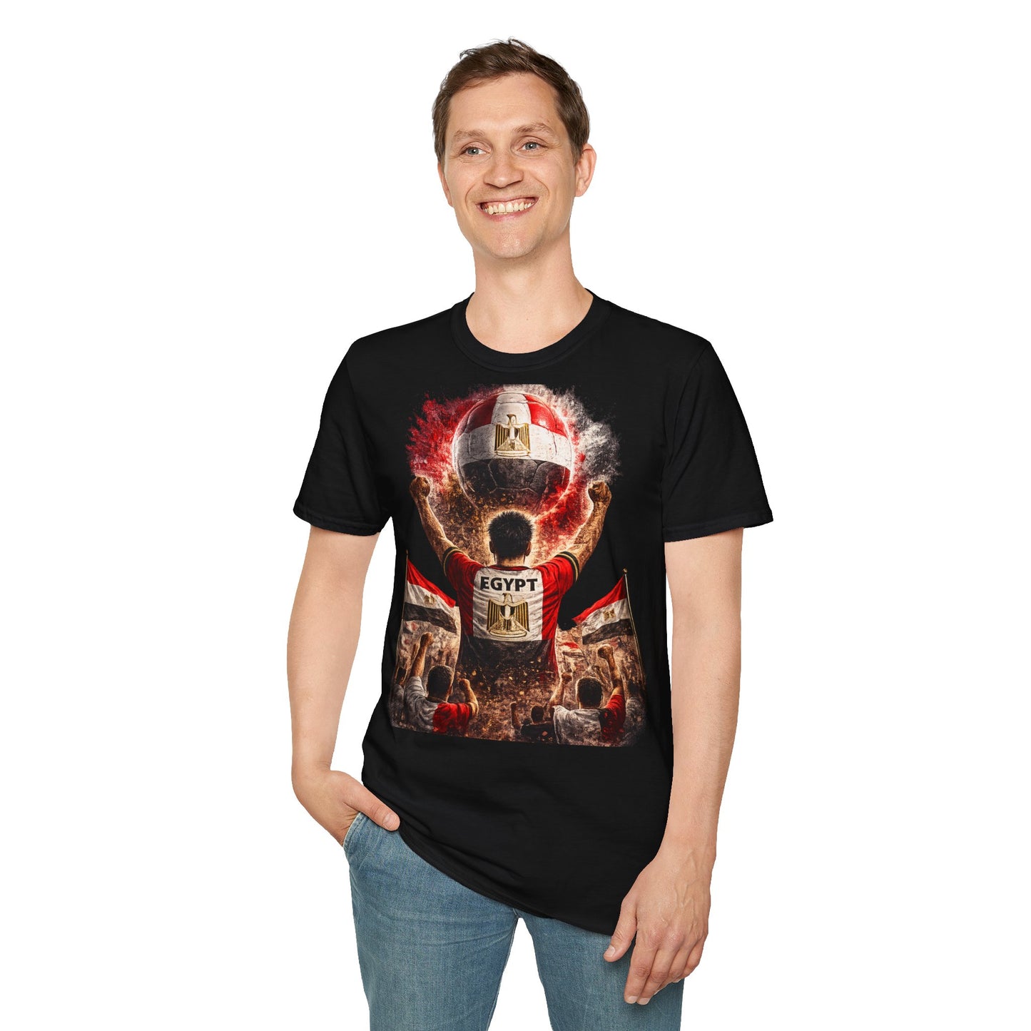 Ägypten Fußball Fan T-Shirt | Egypt Supporter Shirt | Egypt Fan Design | Fußball Fanartikel | Geschenk für Ägypten Fans