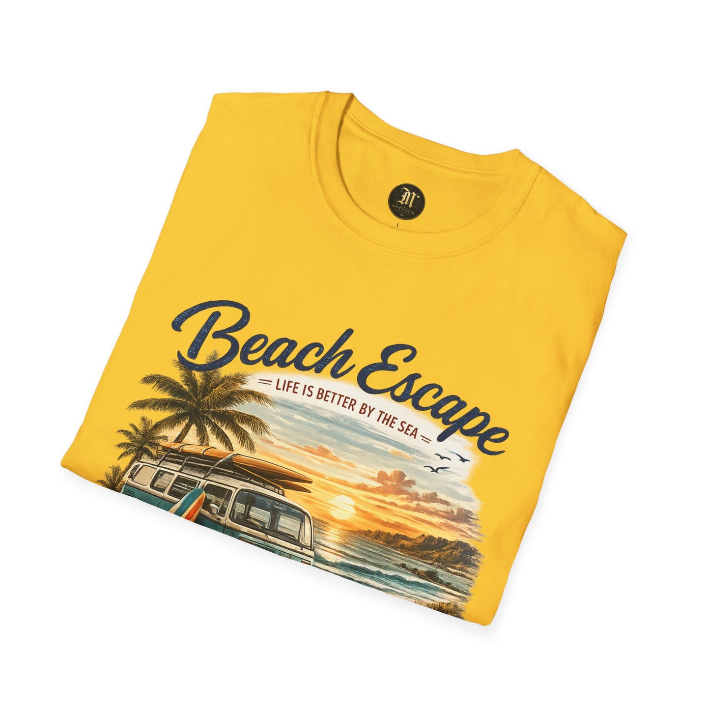 Beach Escape – Life Is Better By The Sea T-Shirt | Vintage Surf Van Beach Shirt | Summer Roadtrip Tee