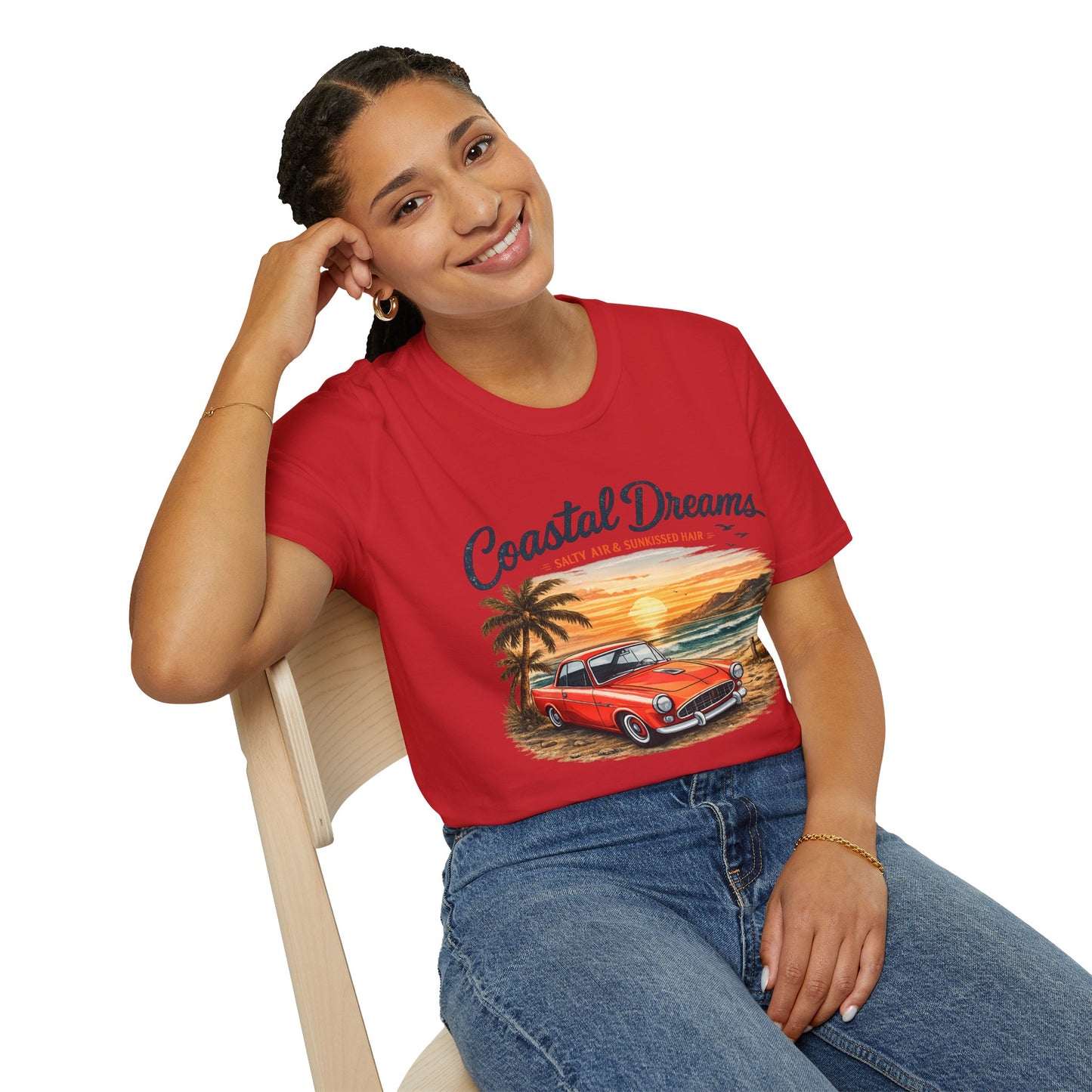 Coastal Dreams T-Shirt – Salzige Luft & Sonnengeküsstes Haar | Vintage Oldtimer Strand Motiv