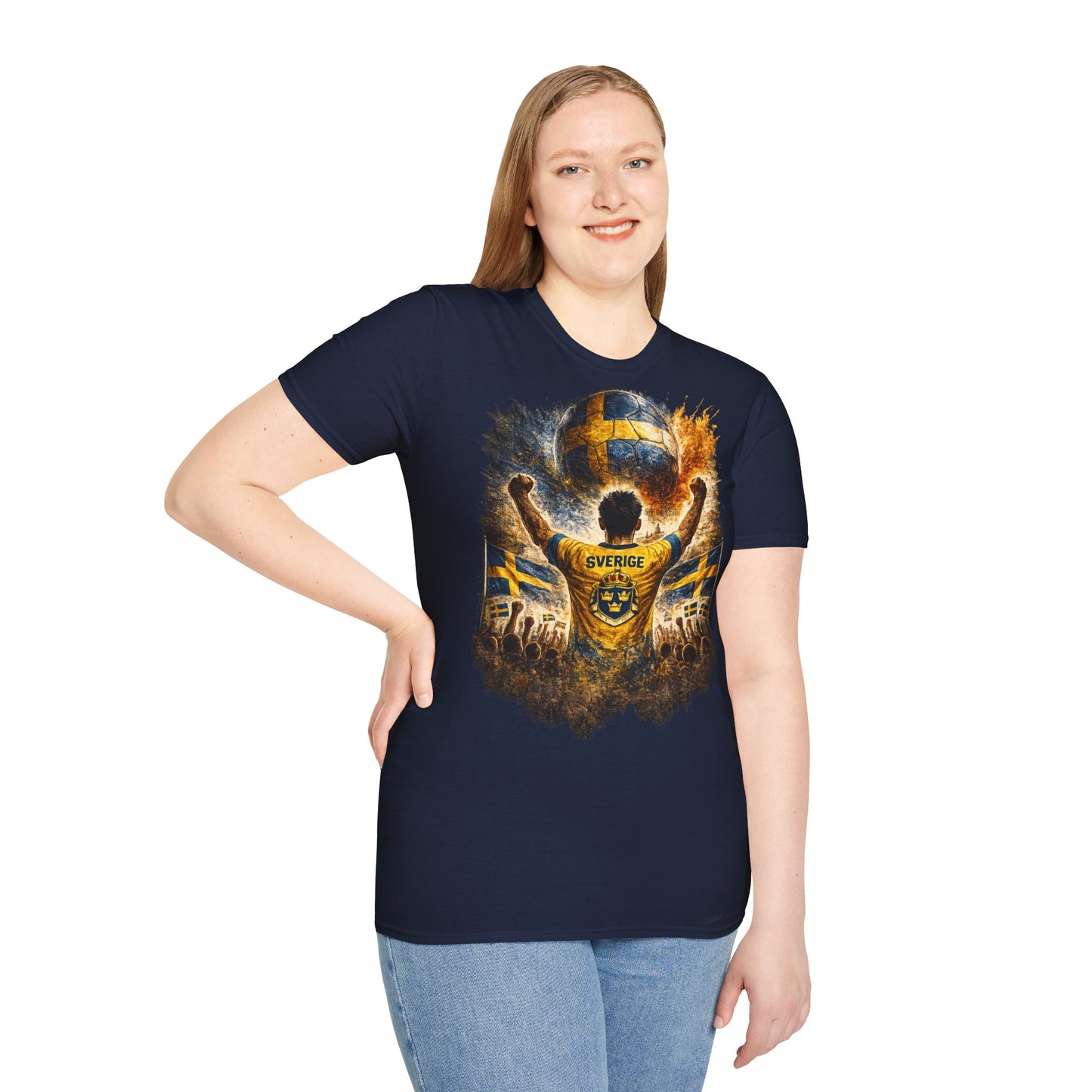 Schweden Fußball Fan T-Shirt – Schweden Flagge Supporter Design | Fußball Fanartikel | Geschenk für Fußballfans