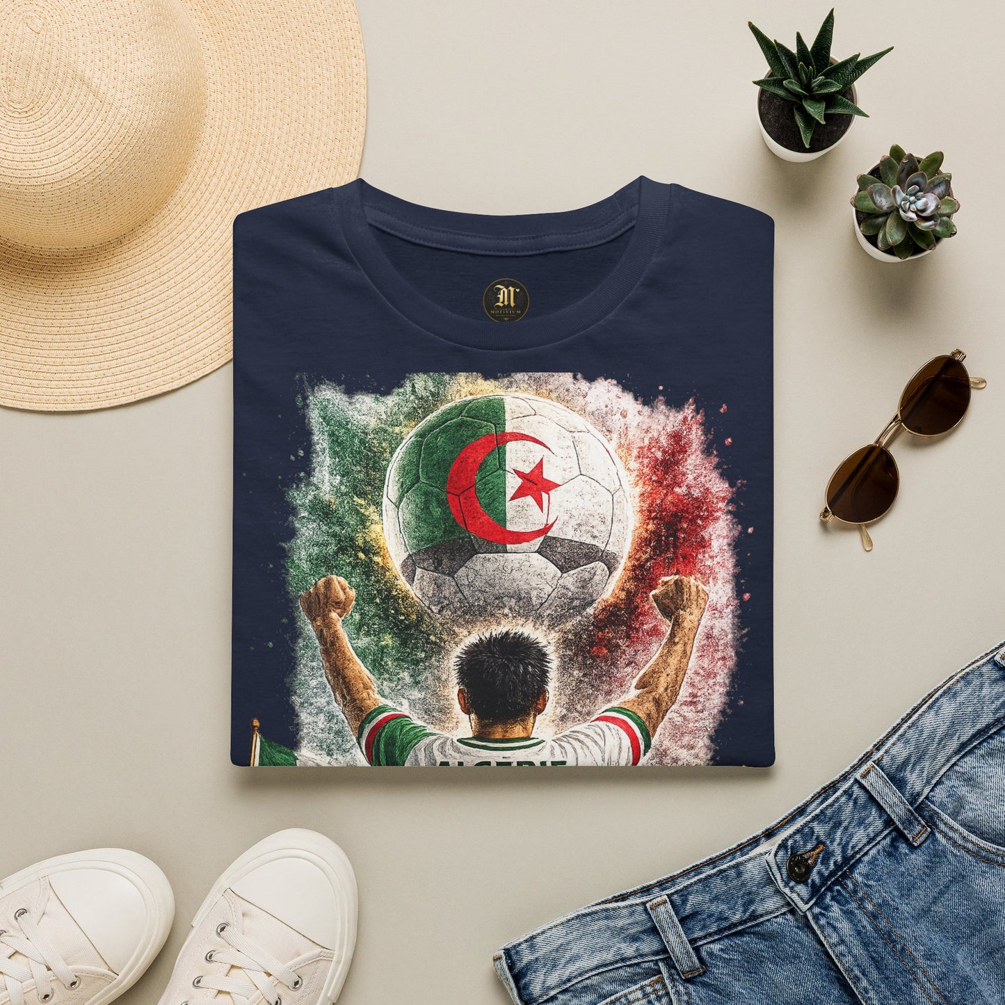 Algerien Fußball Fan T-Shirt | Algerien Supporter Shirt | Algeria Fan Design | Fußball Fanartikel | Geschenk für Algerien Fans