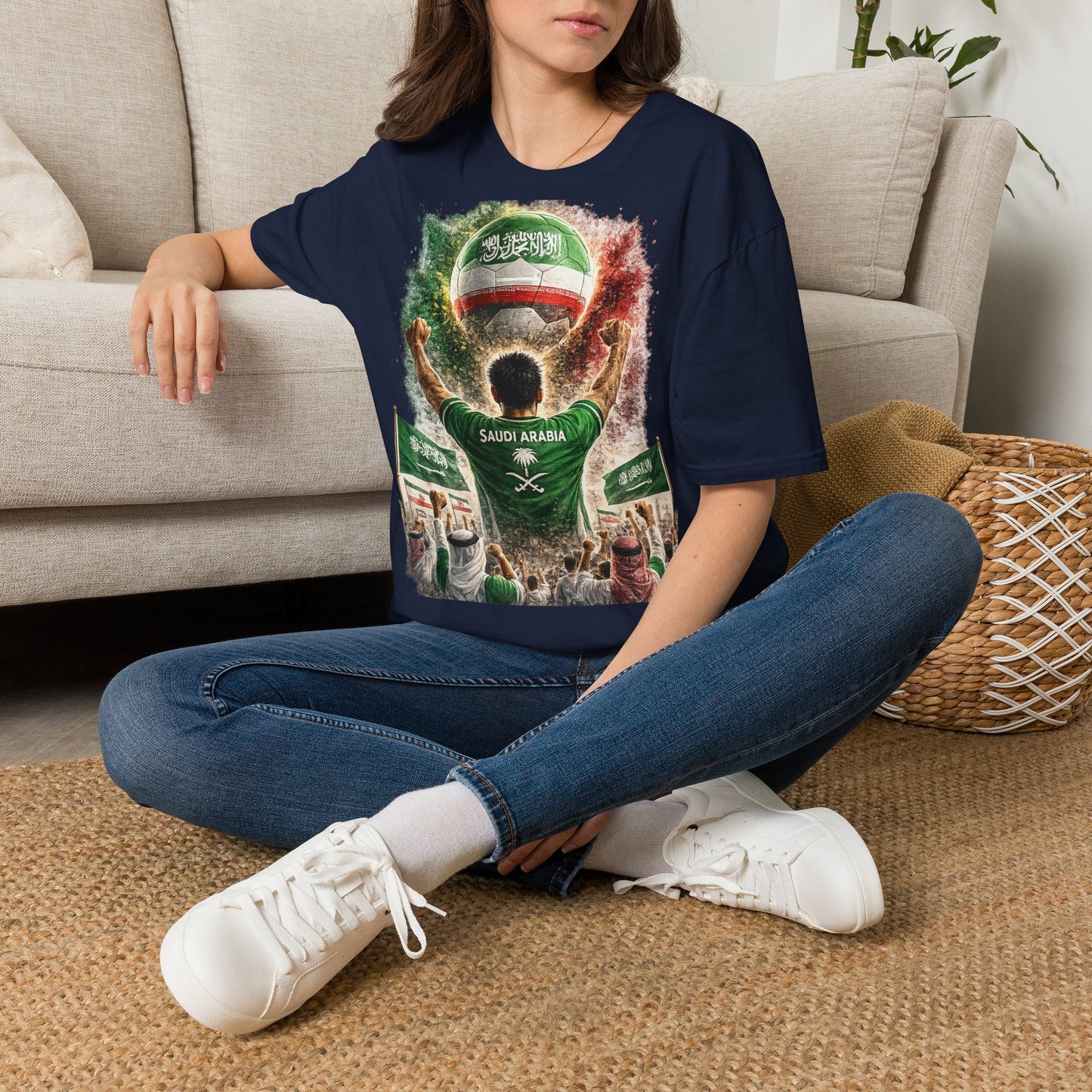 Saudi-Arabien Fußball Fan T-Shirt | Saudi Arabia Supporter Shirt | Saudi Arabia Fan Design | Fußball Fanartikel | Geschenk für Saudi-Arabien Fans