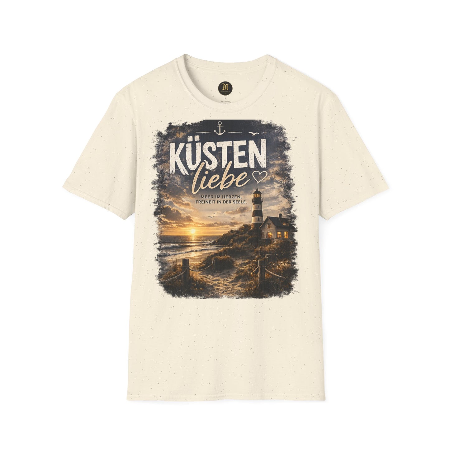 Küstenliebe Damen T-Shirt – Meer im Herzen, Freiheit in der Seele | Leuchtturm Strandshirt