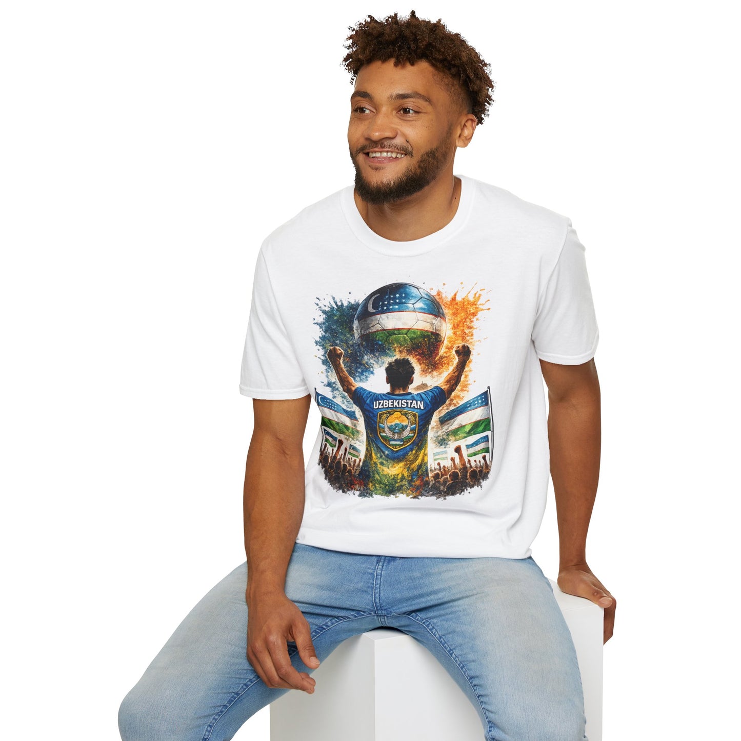 Usbekistan Fußball Fan T-Shirt – Usbekistan Flagge Supporter Design | Fußball Fanartikel | Geschenk für Fußballfans