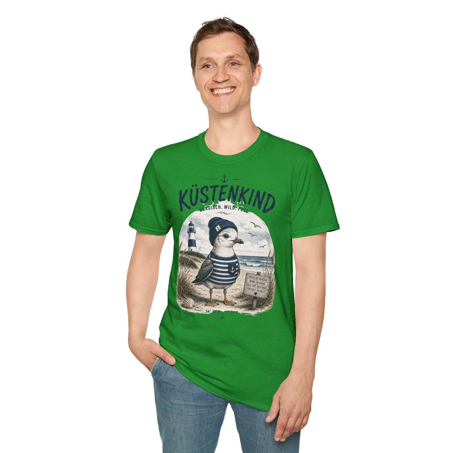 Küstenkind Möwe T-Shirt – Nordisch. Wild. Frei. | Maritimes Küstendesign für Nordsee- & Ostseefans