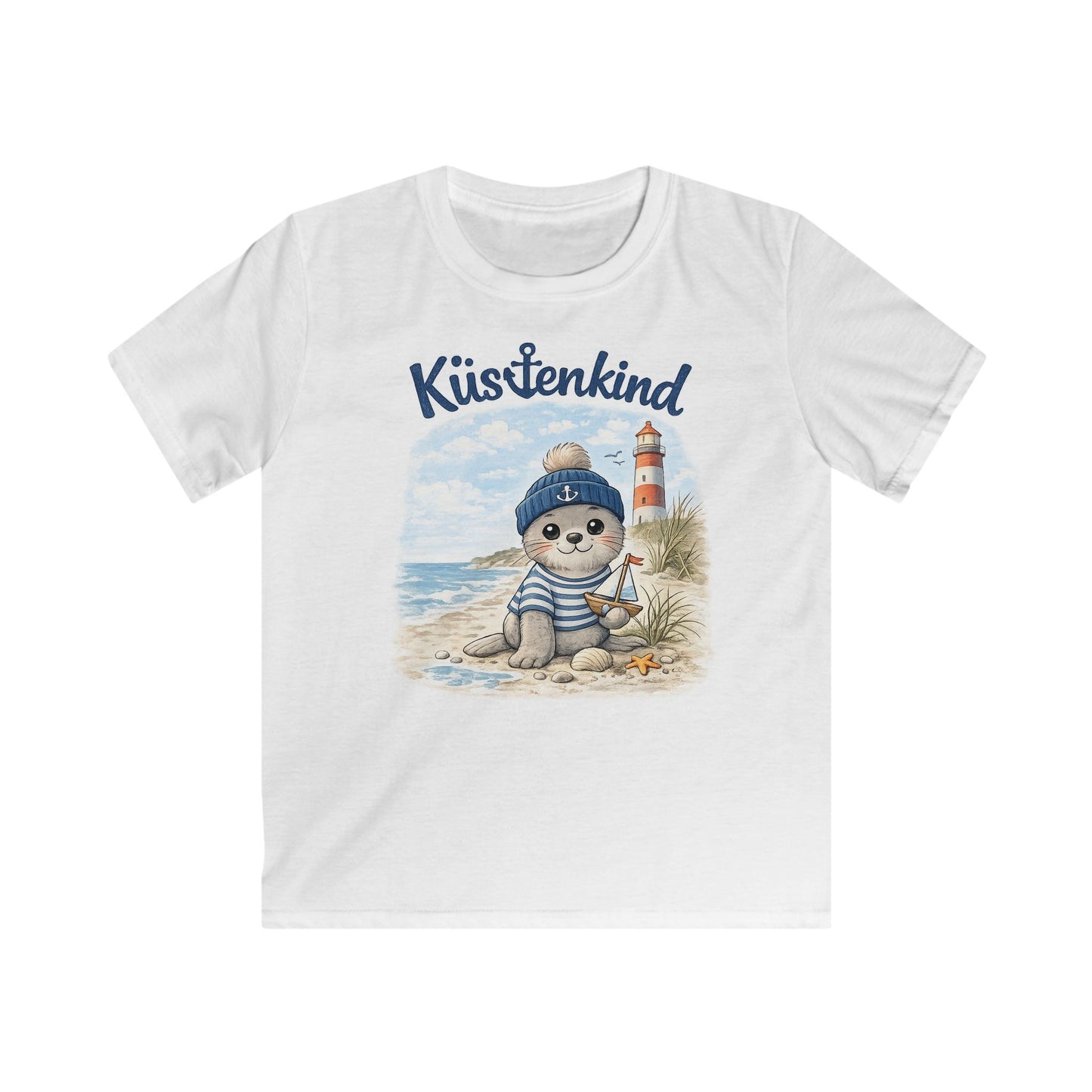 Küstenkind Kinder Shirt mit Robbe – Nordisch Wild Frei – Maritimes Kinder T-Shirt für Nordsee & Ostsee Fans