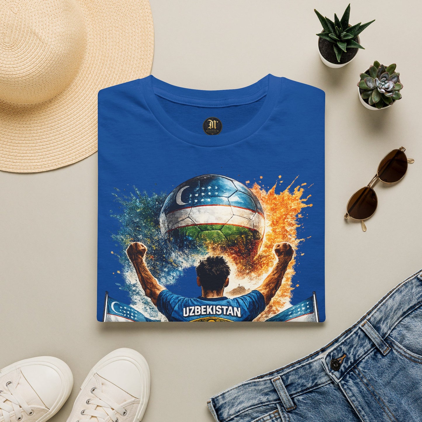 Usbekistan Fußball Fan T-Shirt – Usbekistan Flagge Supporter Design | Fußball Fanartikel | Geschenk für Fußballfans