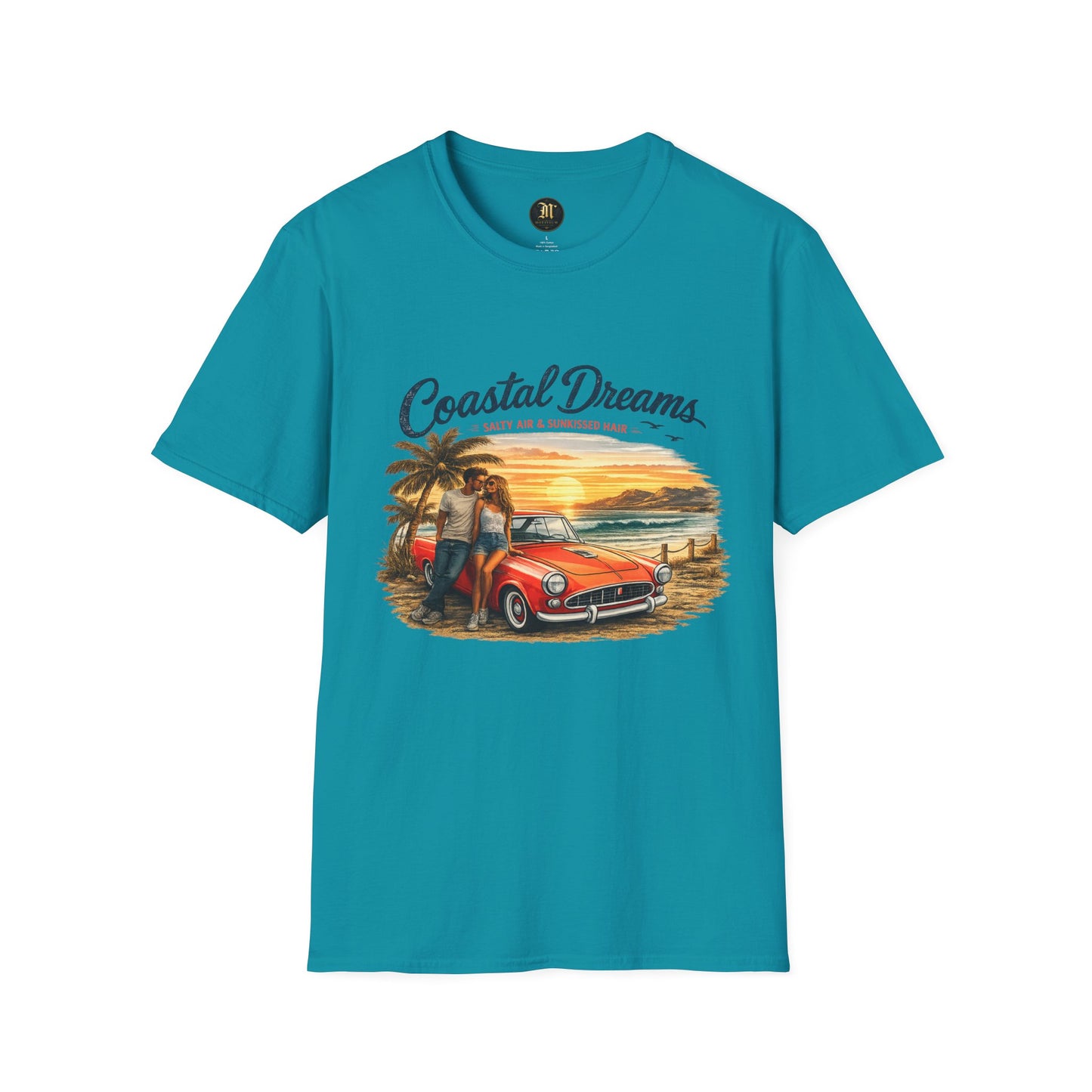 Coastal Dreams T-Shirt – Salty Air & Sunkissed Hair | Vintage Strand Oldtimer Paar Design | Sommer Shirt
