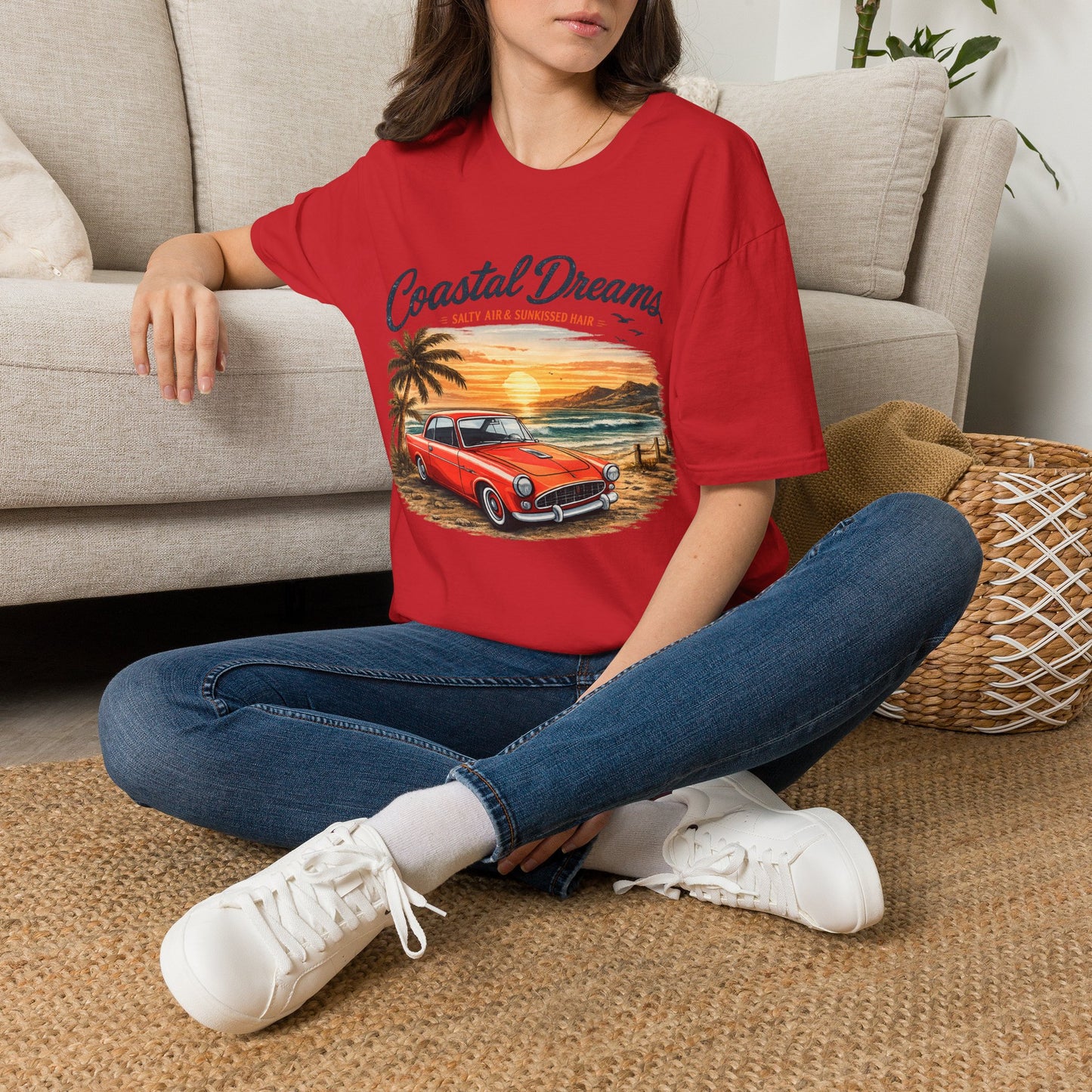 Coastal Dreams T-Shirt – Salzige Luft & Sonnengeküsstes Haar | Vintage Oldtimer Strand Motiv