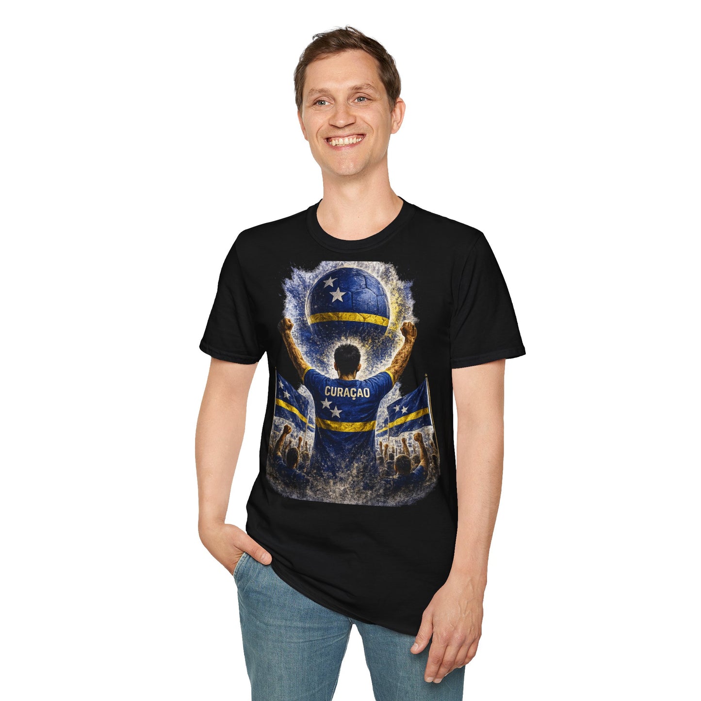 Curaçao Fußball Fan T-Shirt | Curaçao Supporter Shirt | Curacao Fan Design | Fußball Fanartikel | Geschenk für Curaçao Fans