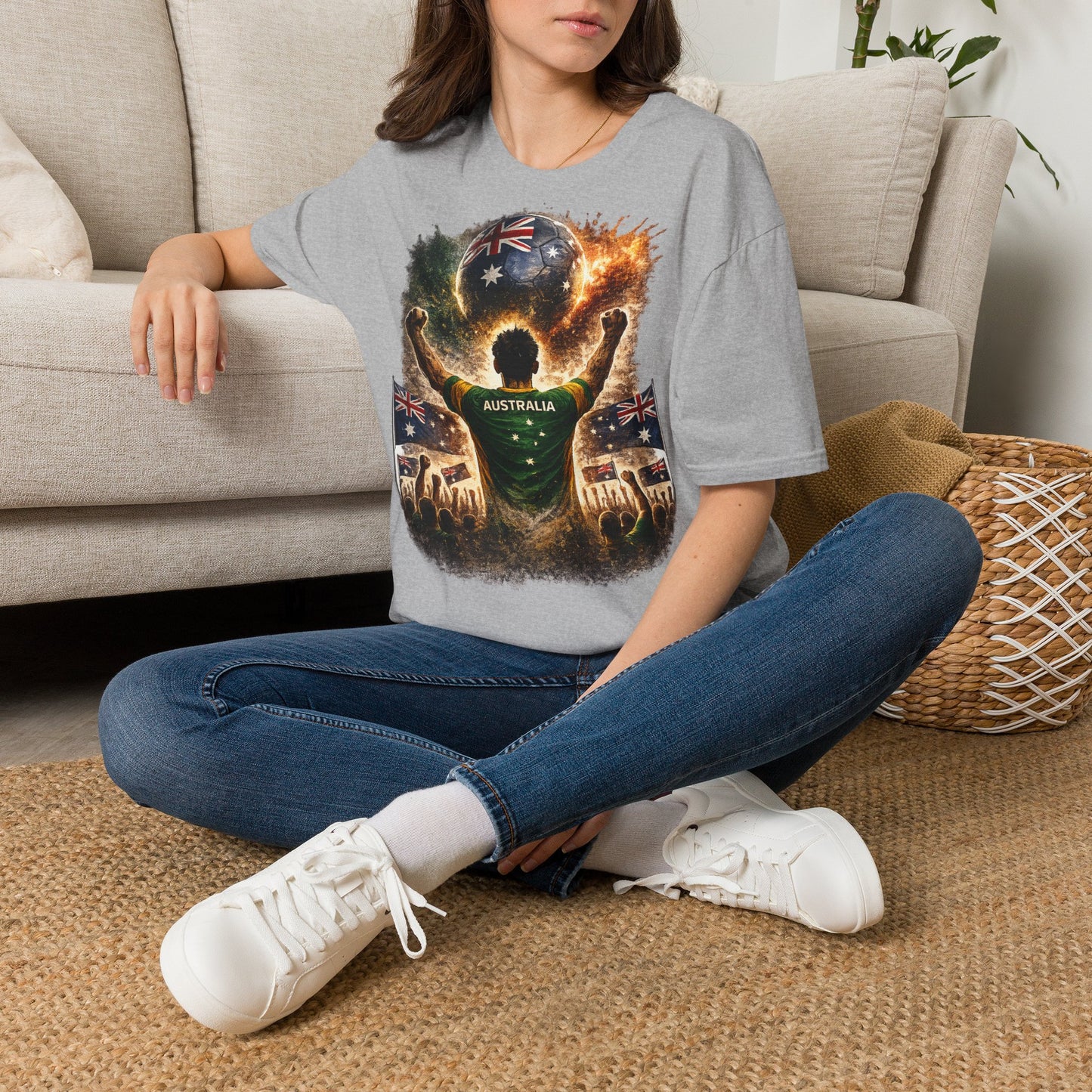 Australien Fußball Fan T-Shirt – Australien Flagge Supporter Design | Fußball Fanartikel | Geschenk für Fußballfans
