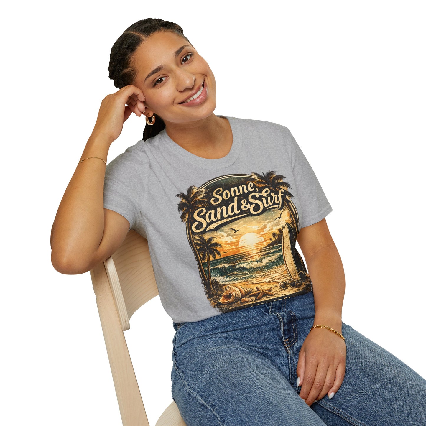 🌴 Sonne, Sand & Surf T-Shirt – Lebe Frei | Vintage Beach Lifestyle Design