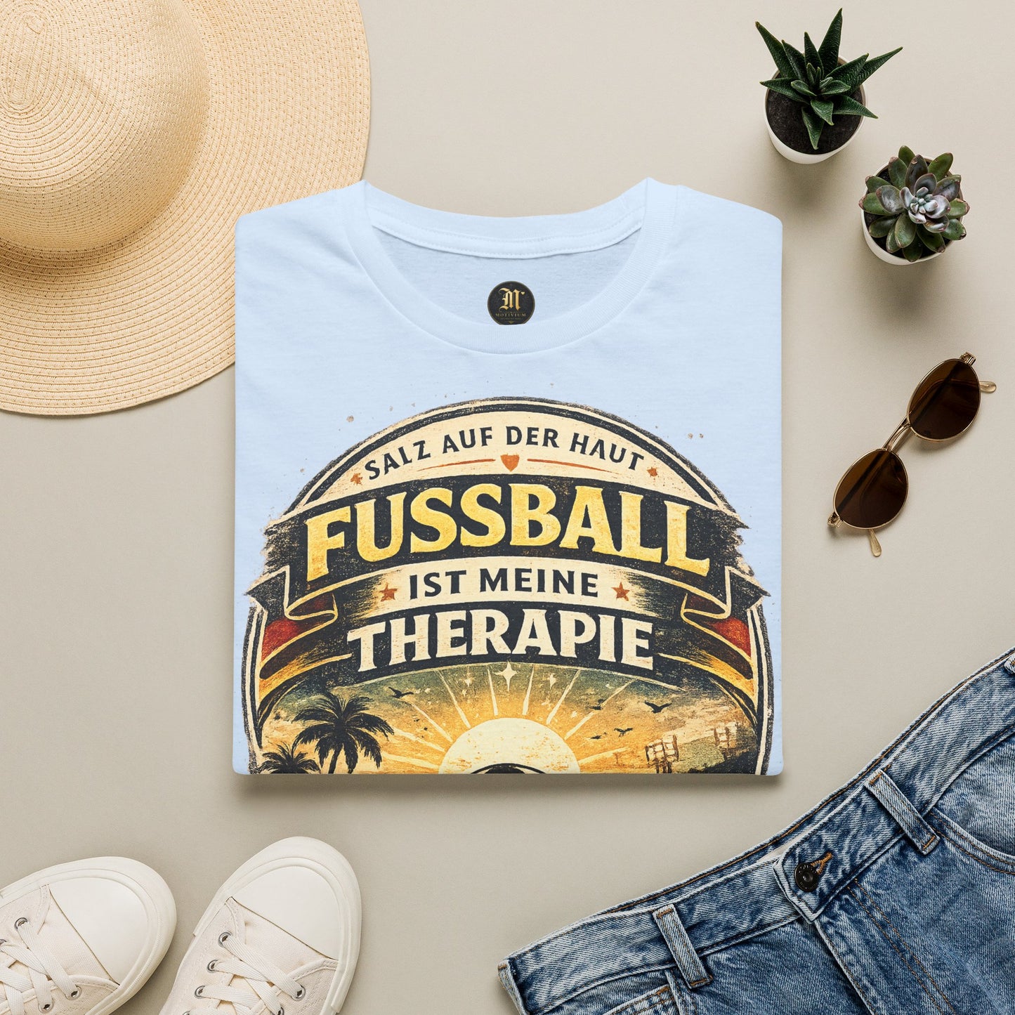 Fußball ist meine Therapie Shirt | Vintage Fußball Sommer Beach Lifestyle T-Shirt